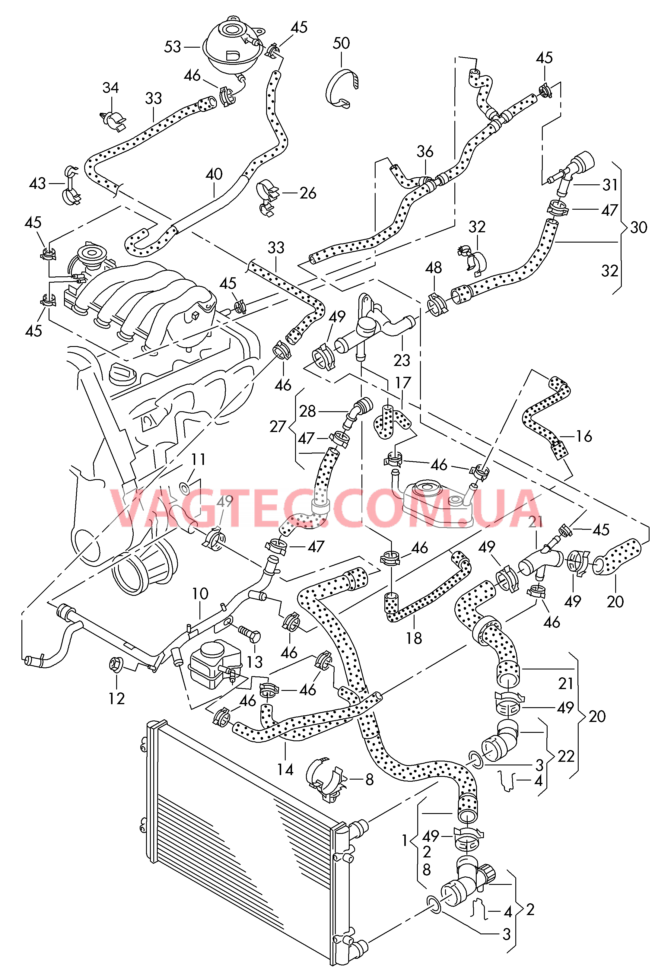 Жидкостное охлаждение  для VOLKSWAGEN GOLF 2005-1