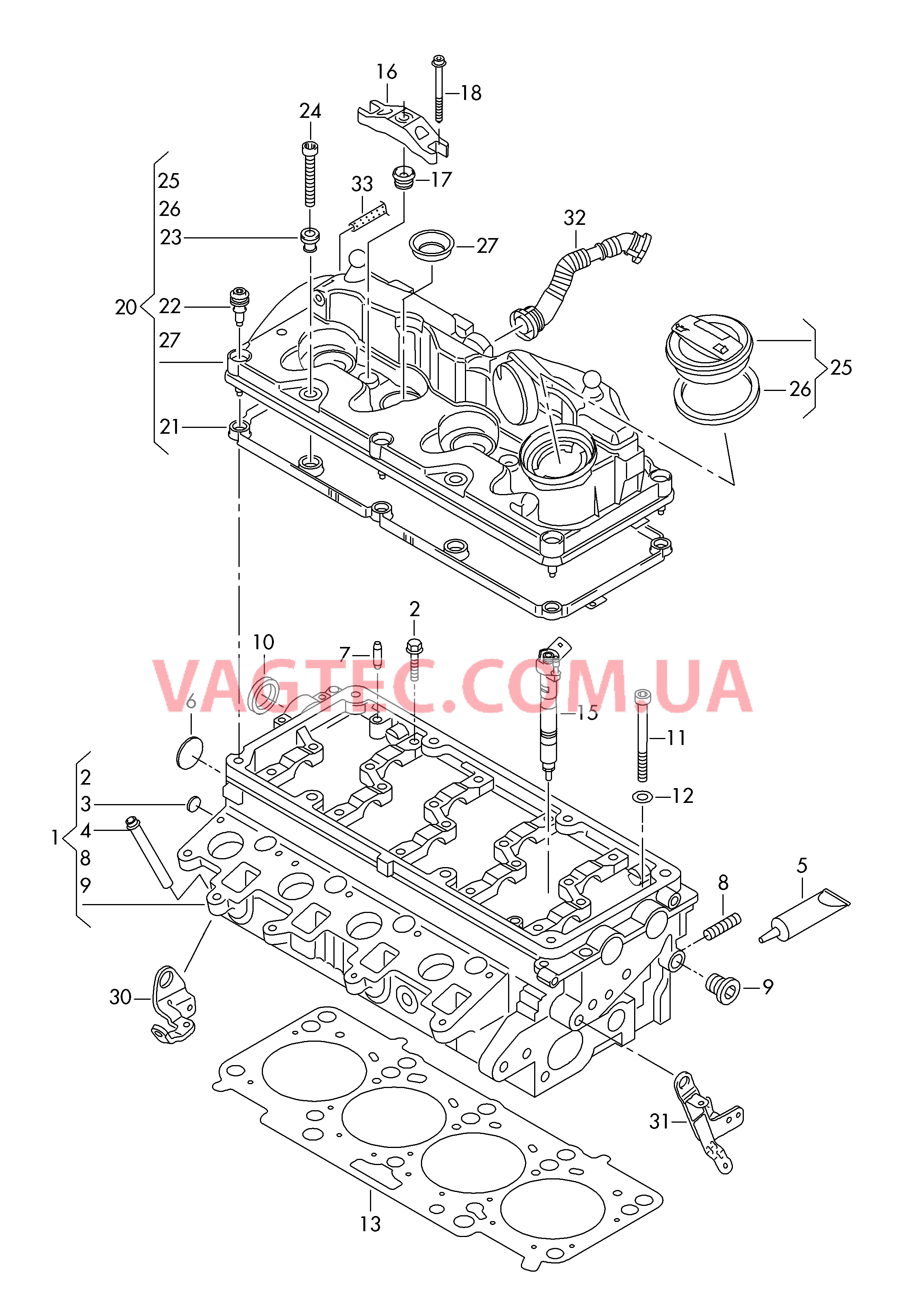 Головка блока цилиндров Крышка ГБЦ  для VOLKSWAGEN Amarok 2016