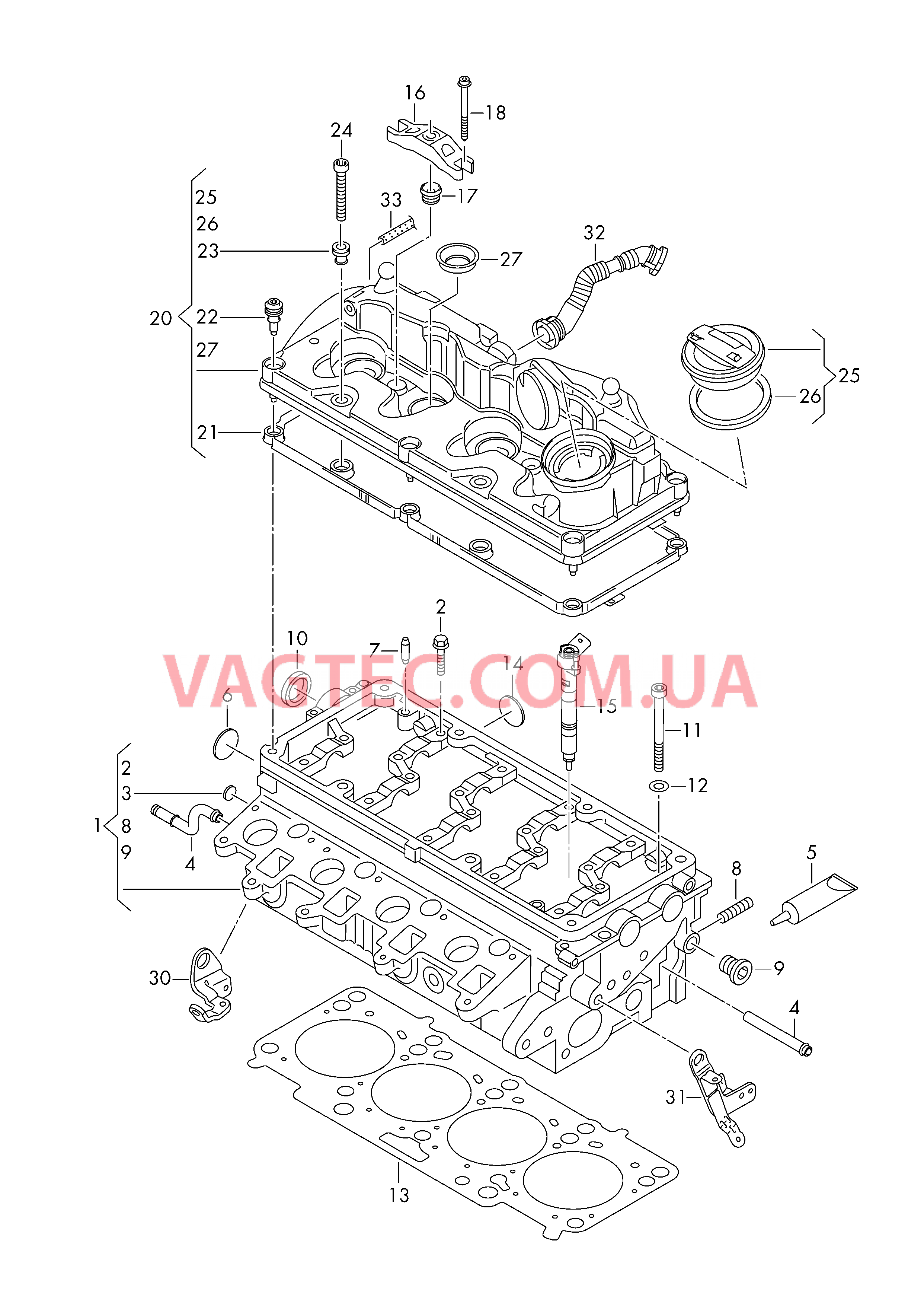 Головка блока цилиндров Крышка ГБЦ  для VOLKSWAGEN Amarok 2013