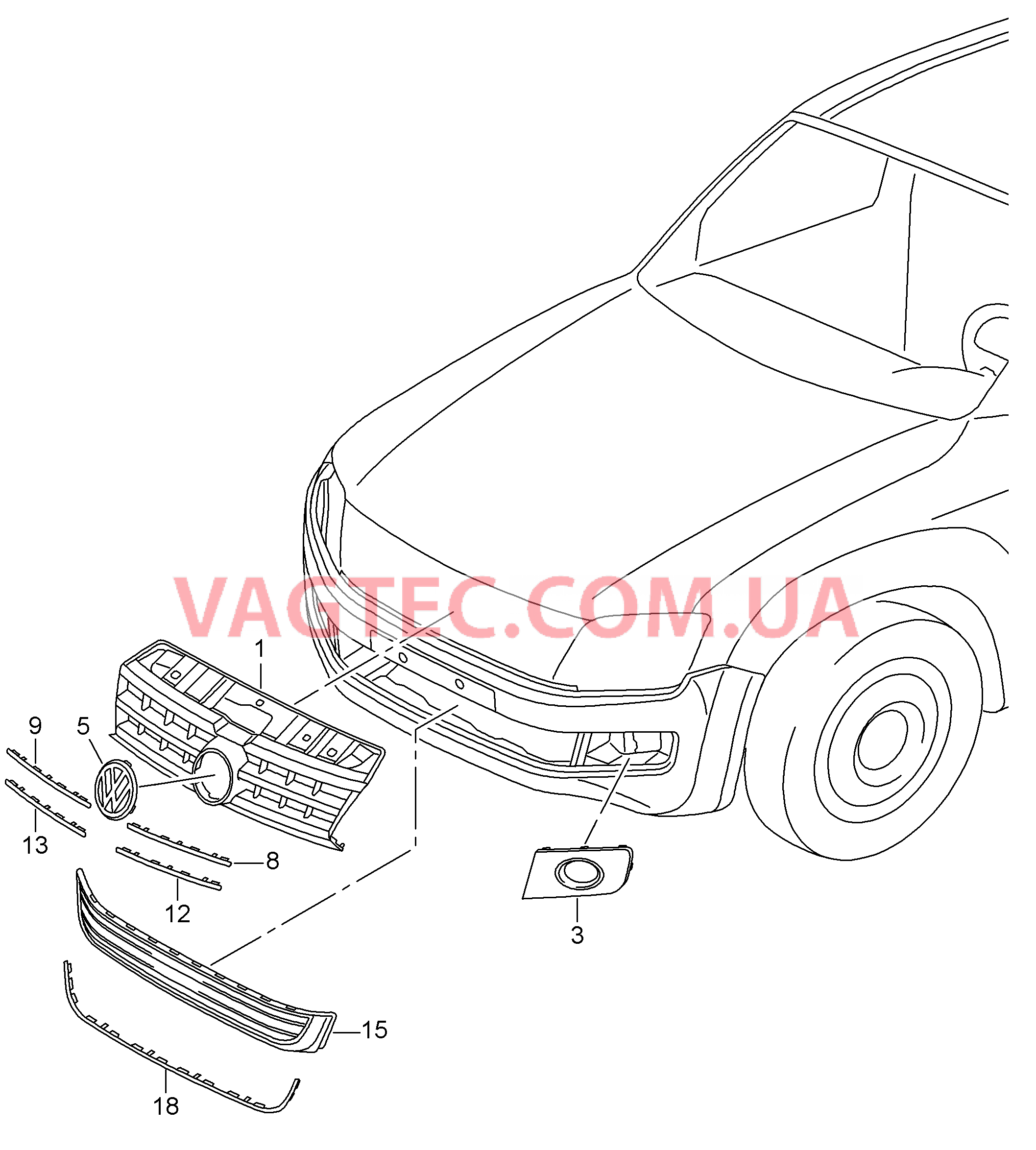 Решётка радиатора Решетка радиатора  для VOLKSWAGEN Amarok 2014