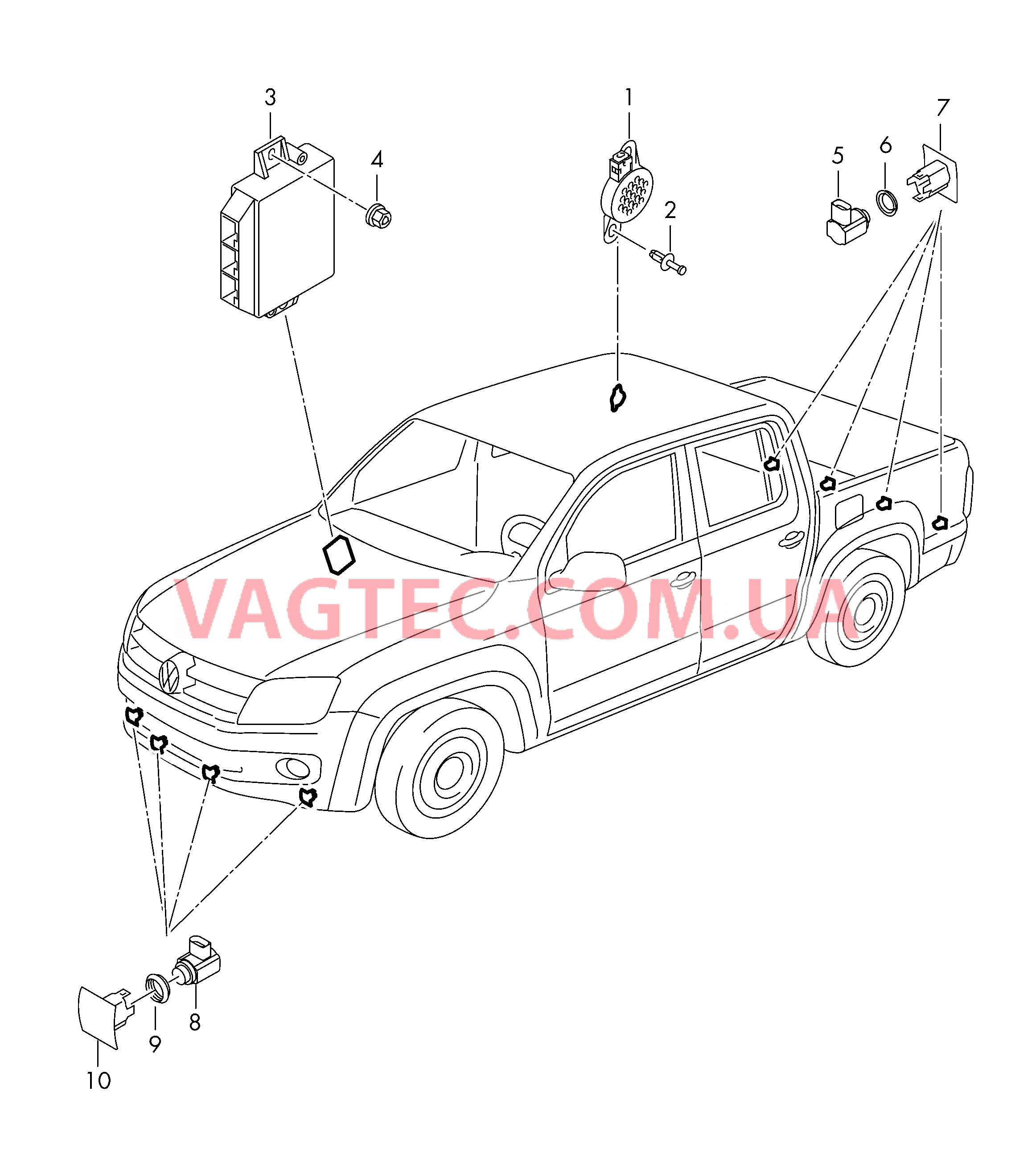 Парковочный ассистент  для VOLKSWAGEN Amarok 2017