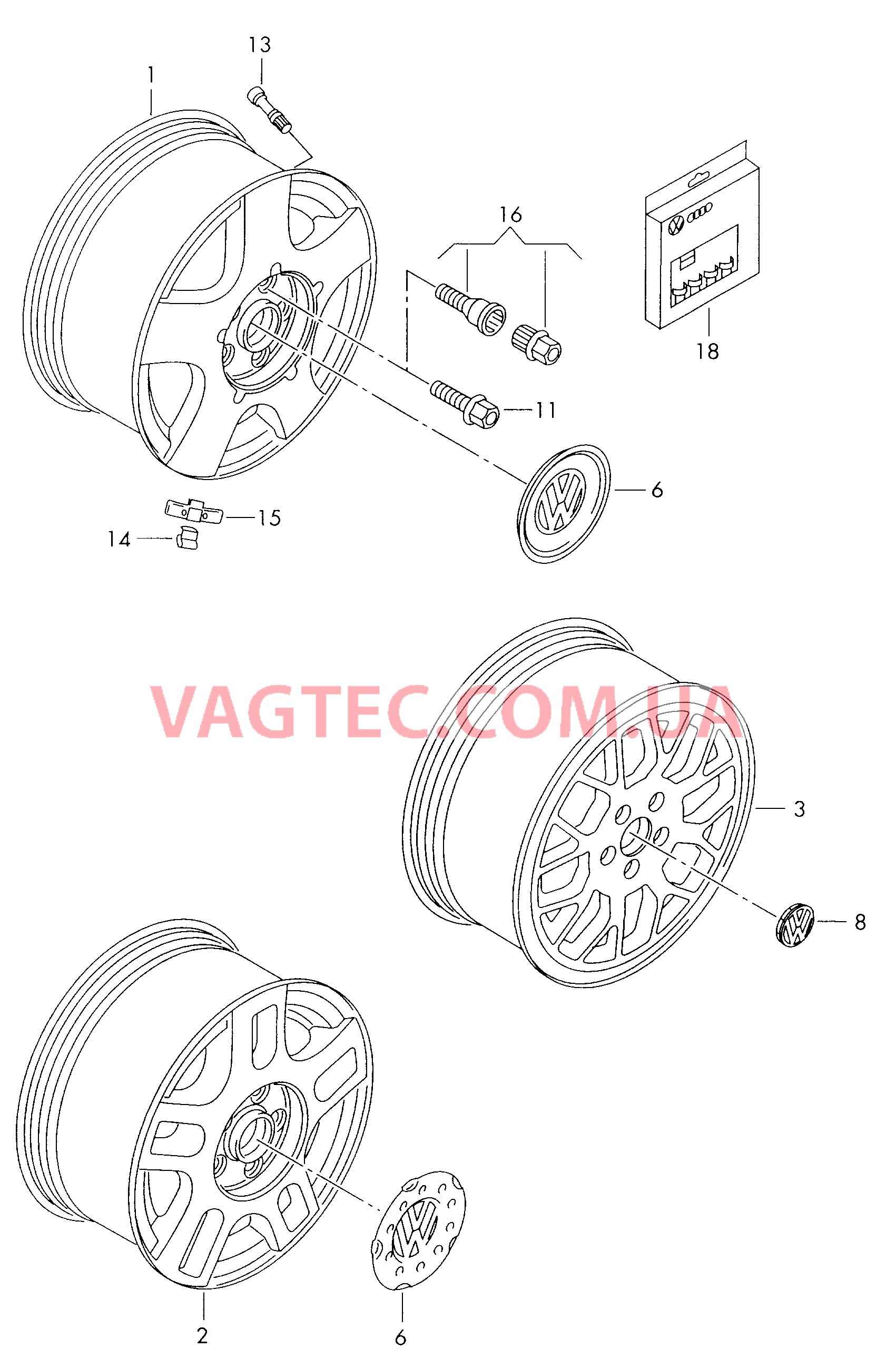 Алюминиевый диск Колпак колеса  для VOLKSWAGEN Bora 2000