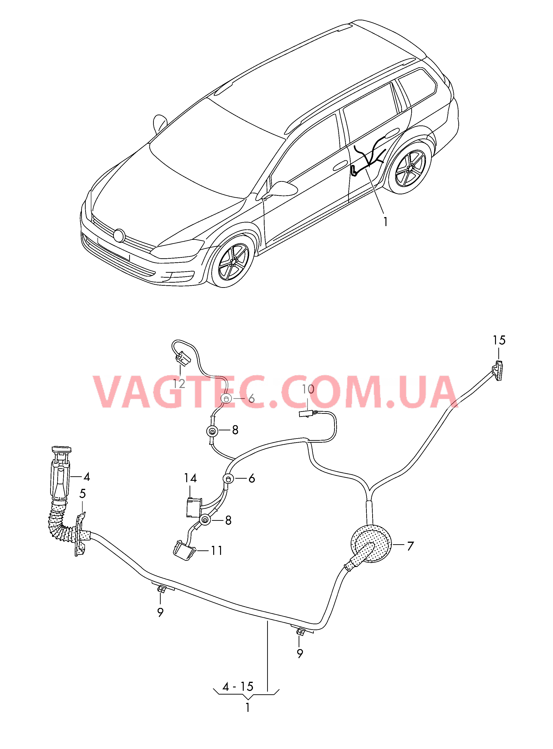 Жгут проводов двери  для VOLKSWAGEN GOLF 2016-1