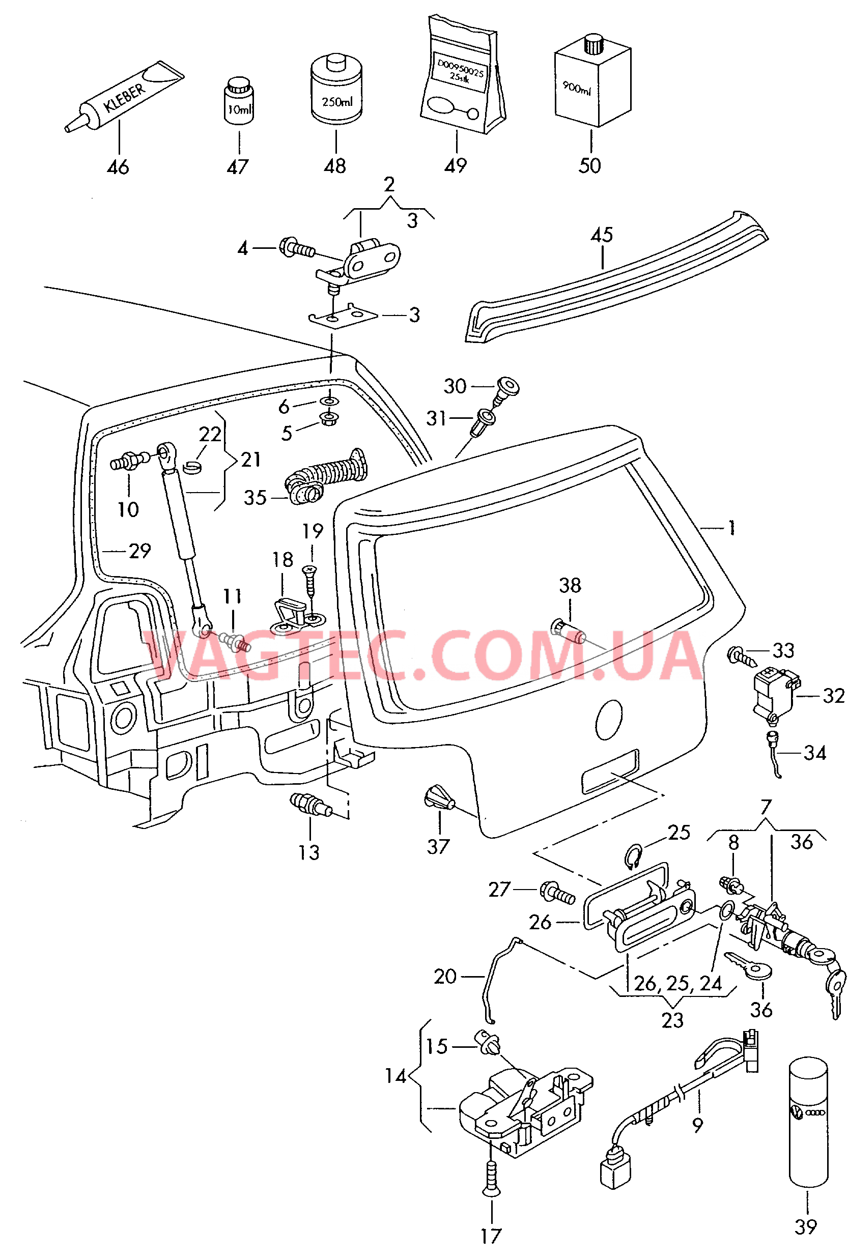 Крышка багажного отсека VW GOLF  Замок VW GOLF   для VOLKSWAGEN GOLF 2000