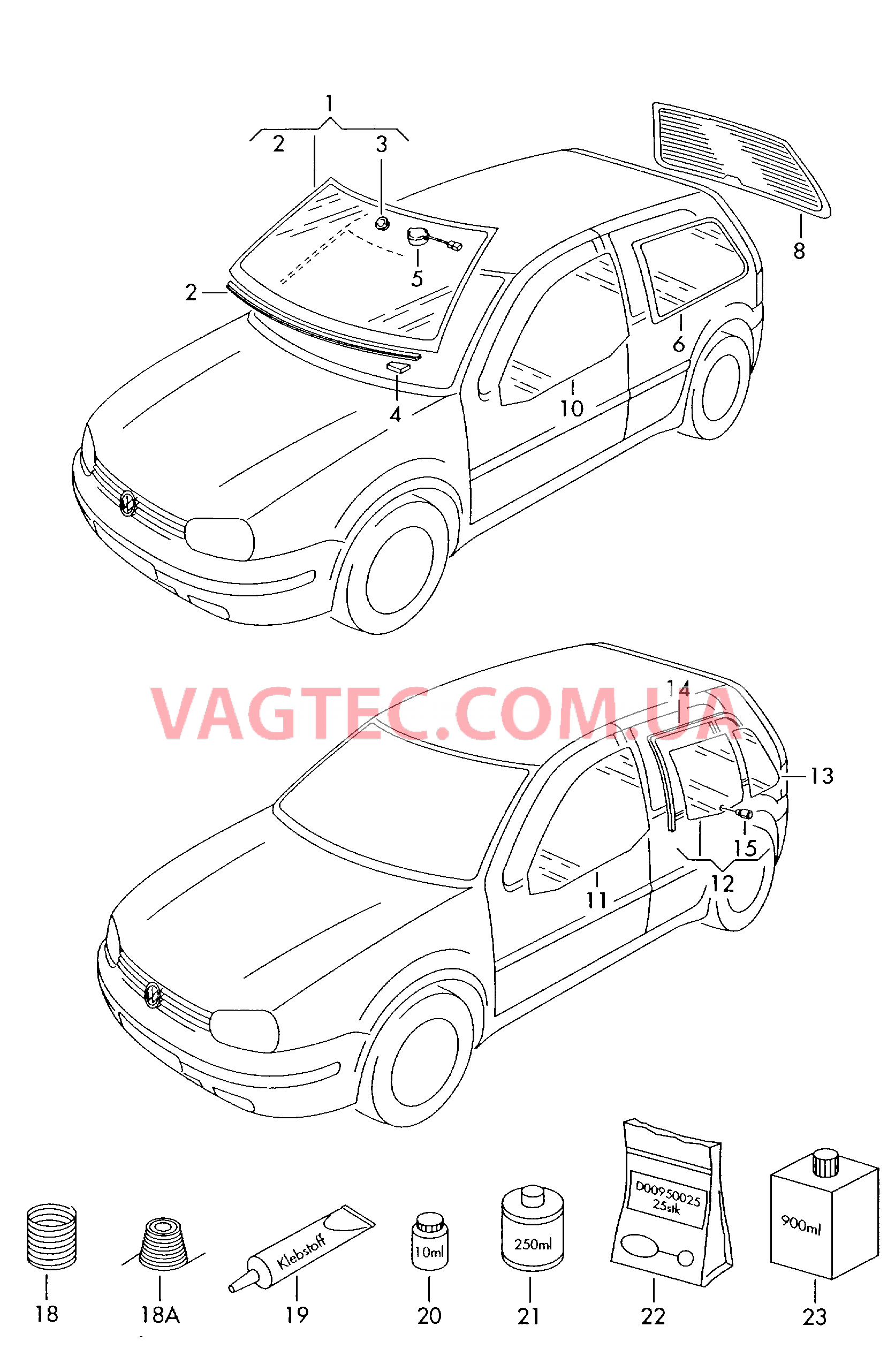 Cтекла оконные, уплотнители VW GOLF   для VOLKSWAGEN GOLF 2000