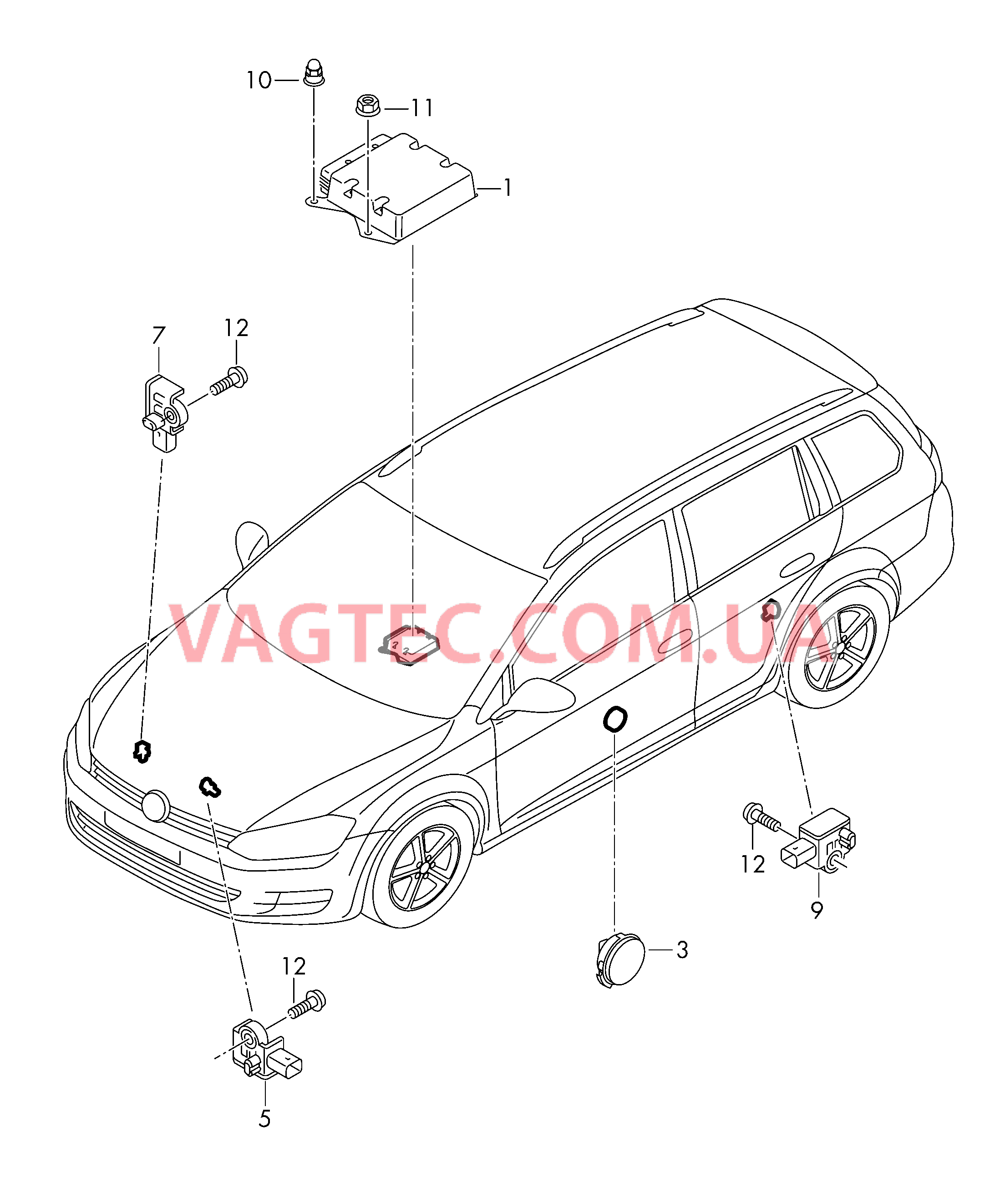 Электродетали для подуш.безоп.  D             >> - 07.11.2016 для VOLKSWAGEN GOLF 2015-1