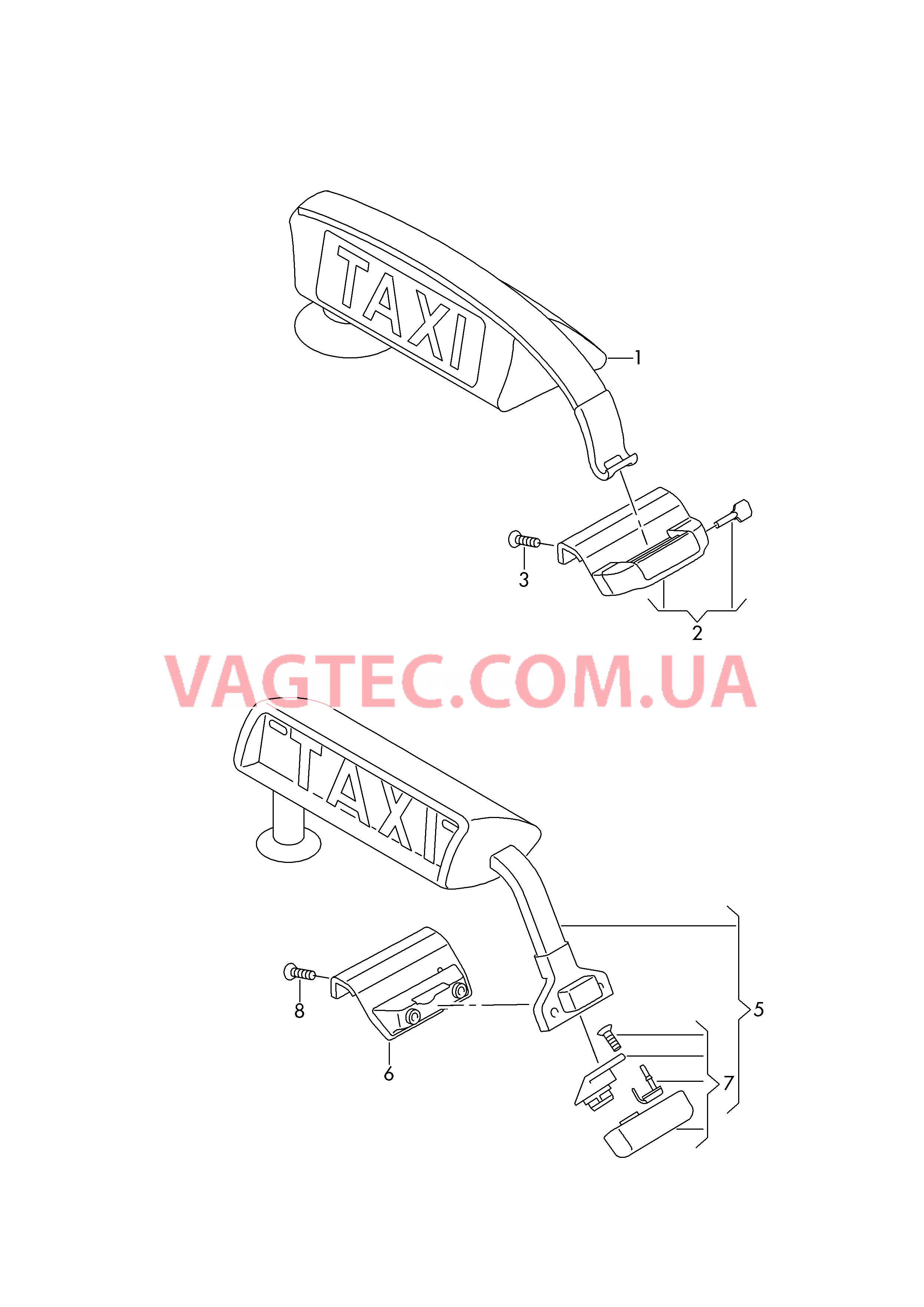 Табличка такси Крепление для эмблемы такси  для VOLKSWAGEN Touran 2017