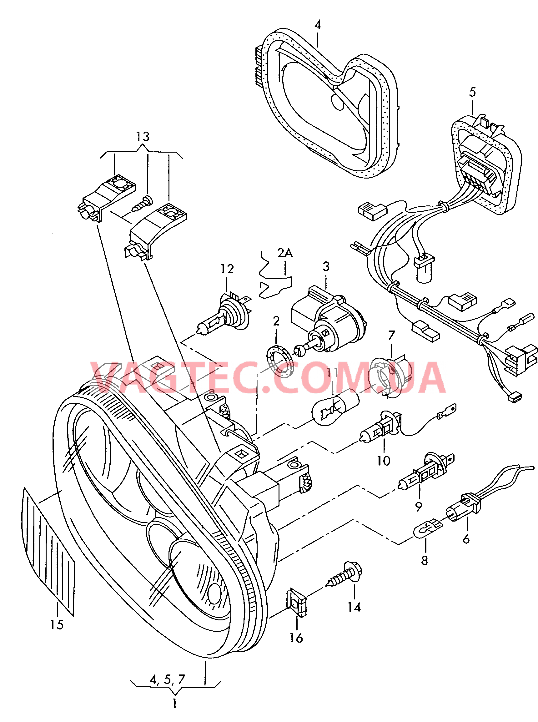 Двойная галогенная фара  для VOLKSWAGEN GOLF 2003