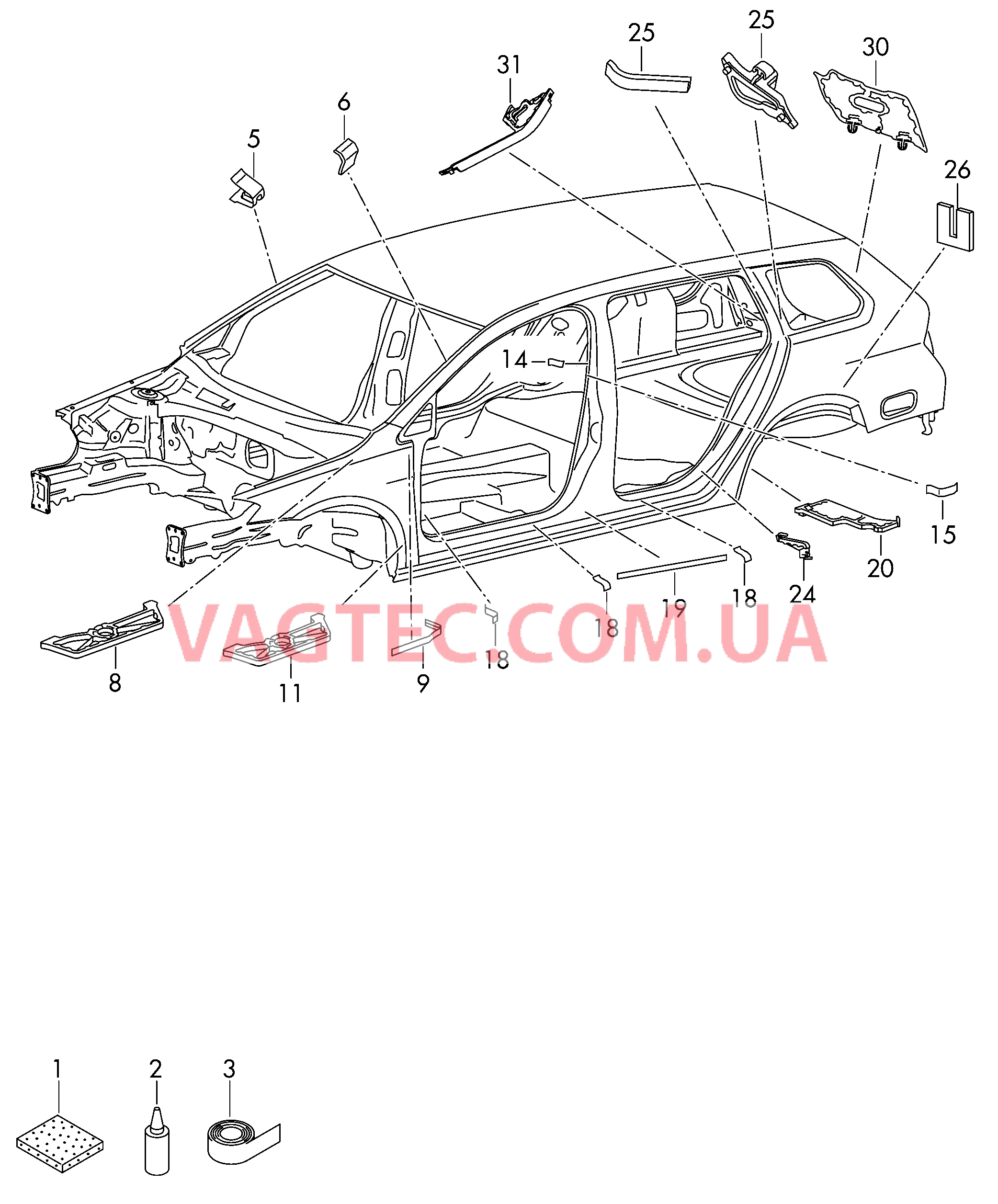 Шумоизоляция  для VOLKSWAGEN GOLF 2014-2