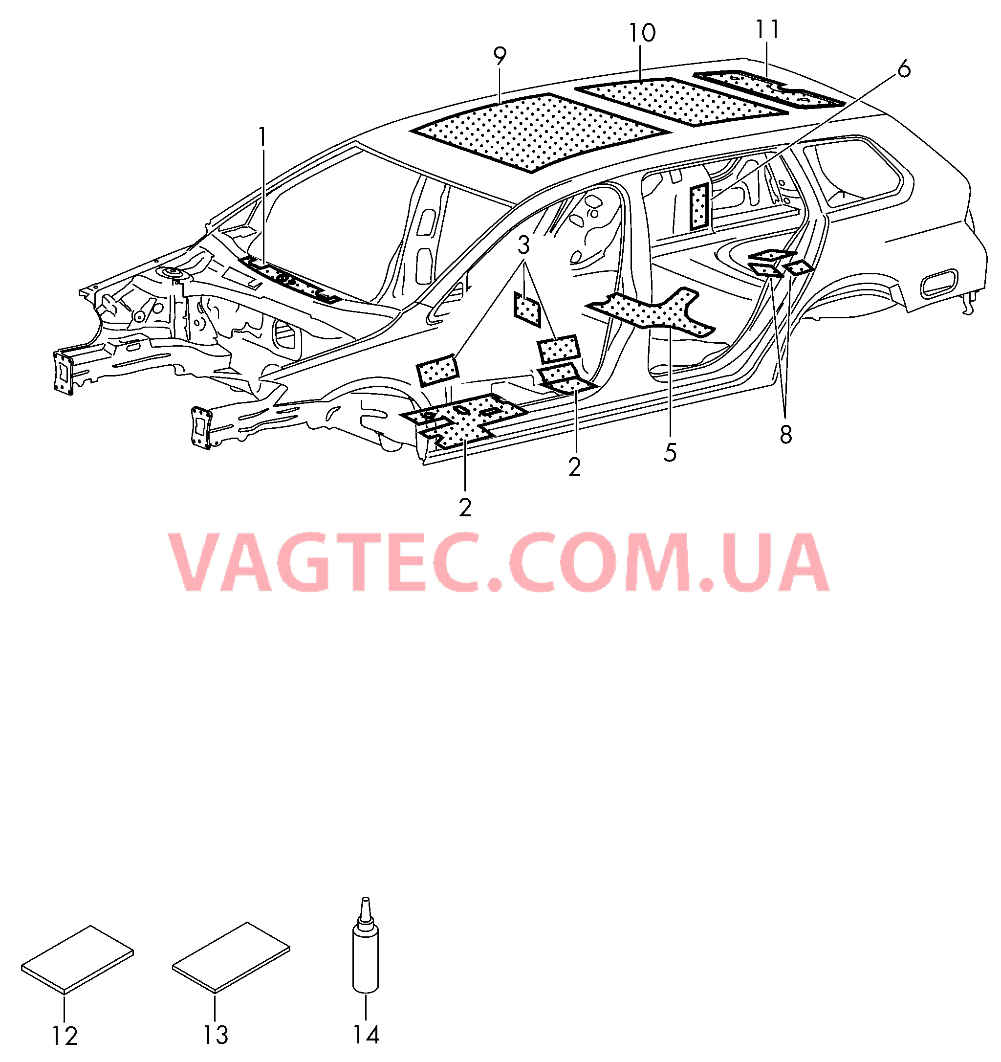 Изоляции Наплавленный звукоизоляц. слой  для VOLKSWAGEN GOLF 2018