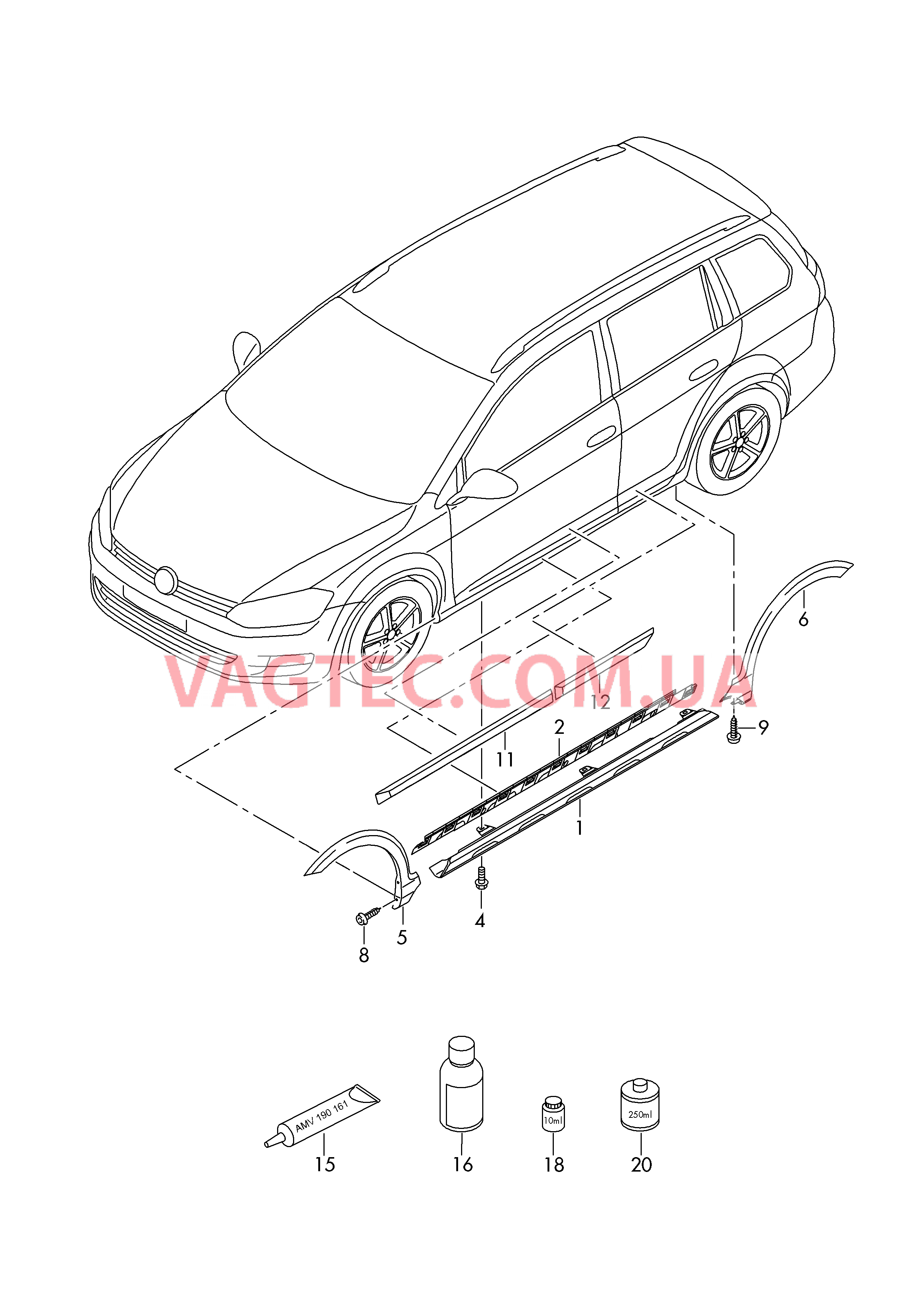 Облицовка порога  для VOLKSWAGEN GOLF 2017-1