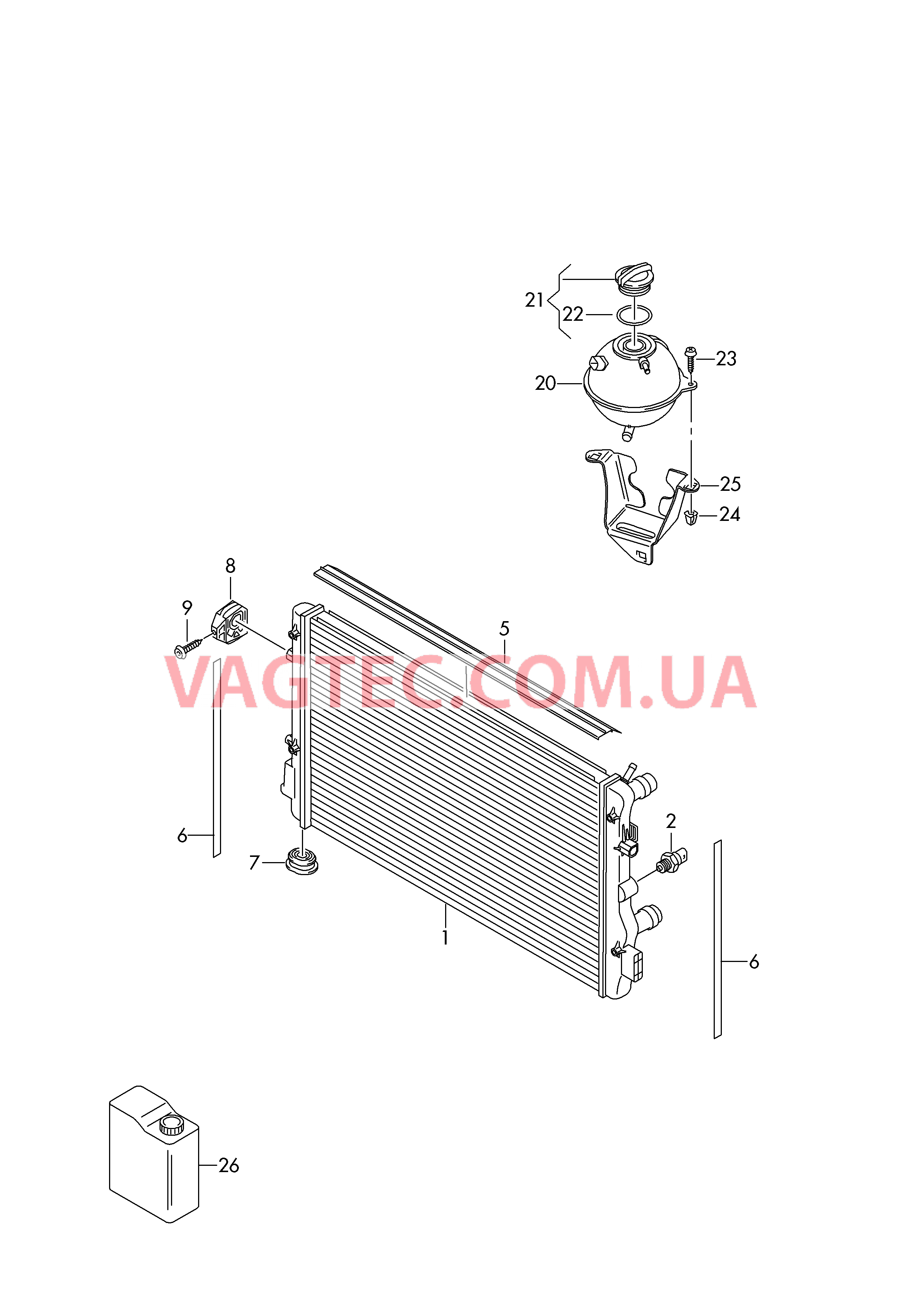 Радиатор охлаждающей жидкости Расширительный бачок  для VOLKSWAGEN Touran 2018
