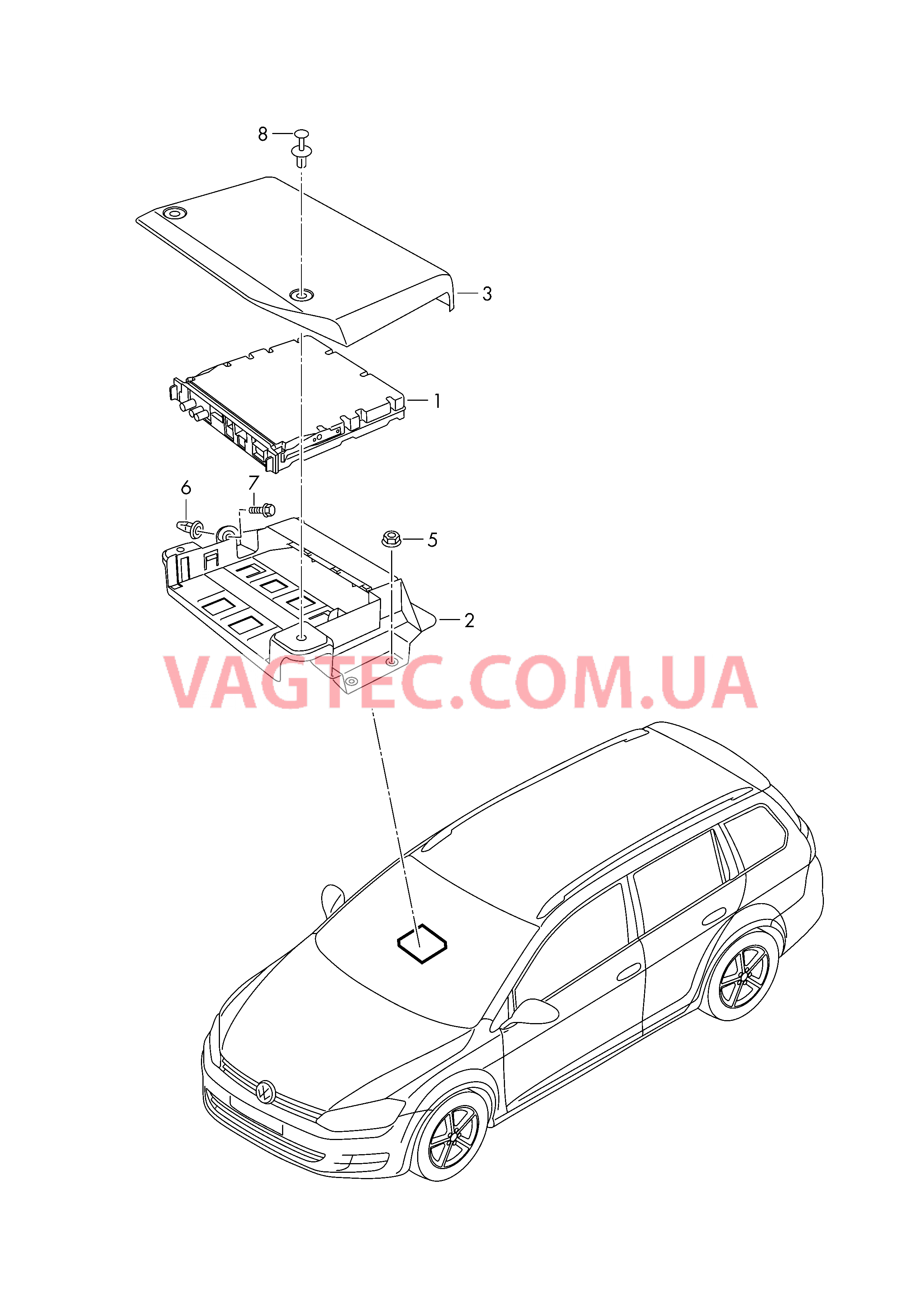 Электронные компоненты для приёма ТВ  для VOLKSWAGEN GOLF 2014-2