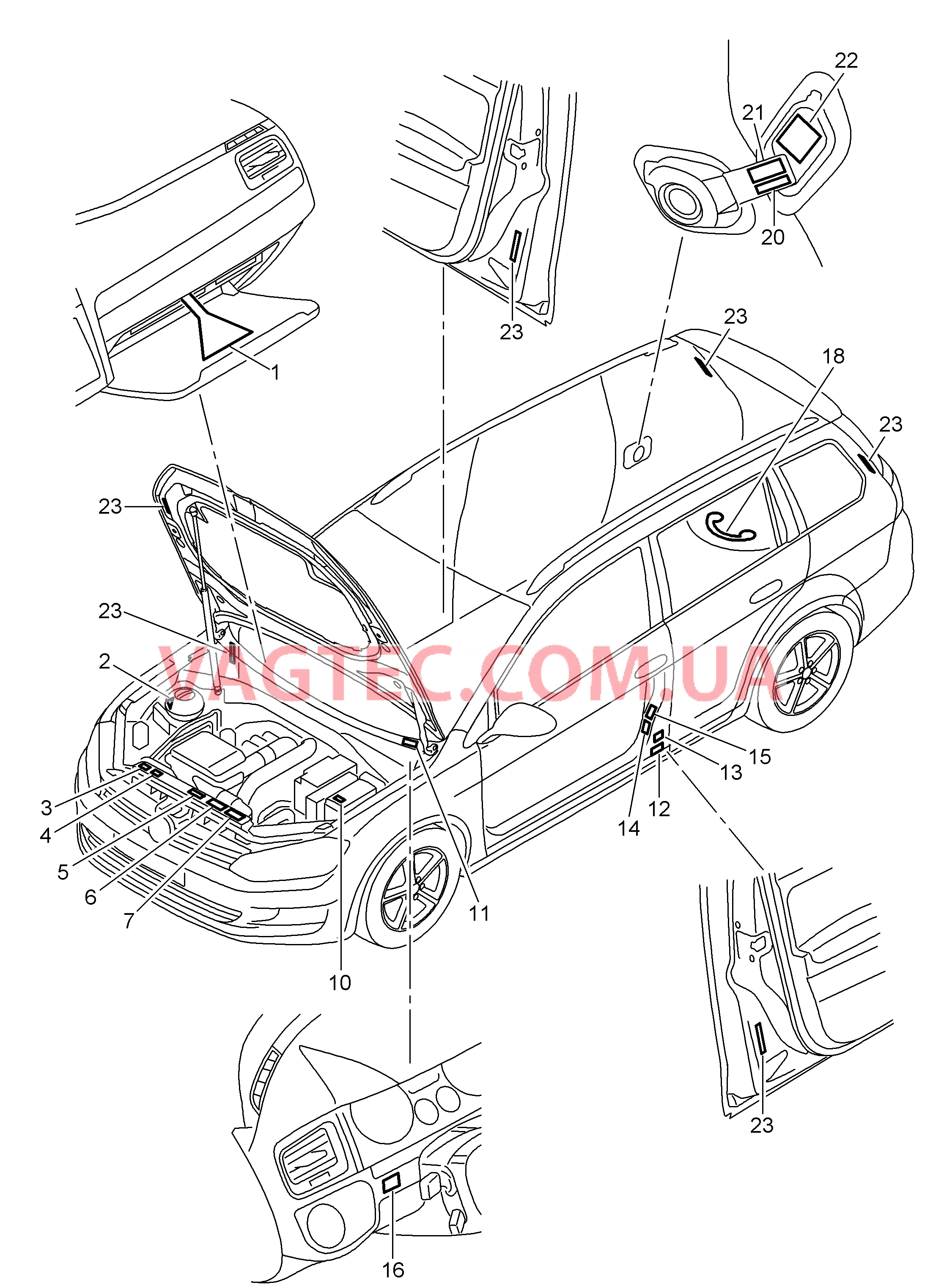 Таблички  для VOLKSWAGEN GOLF 2016-1