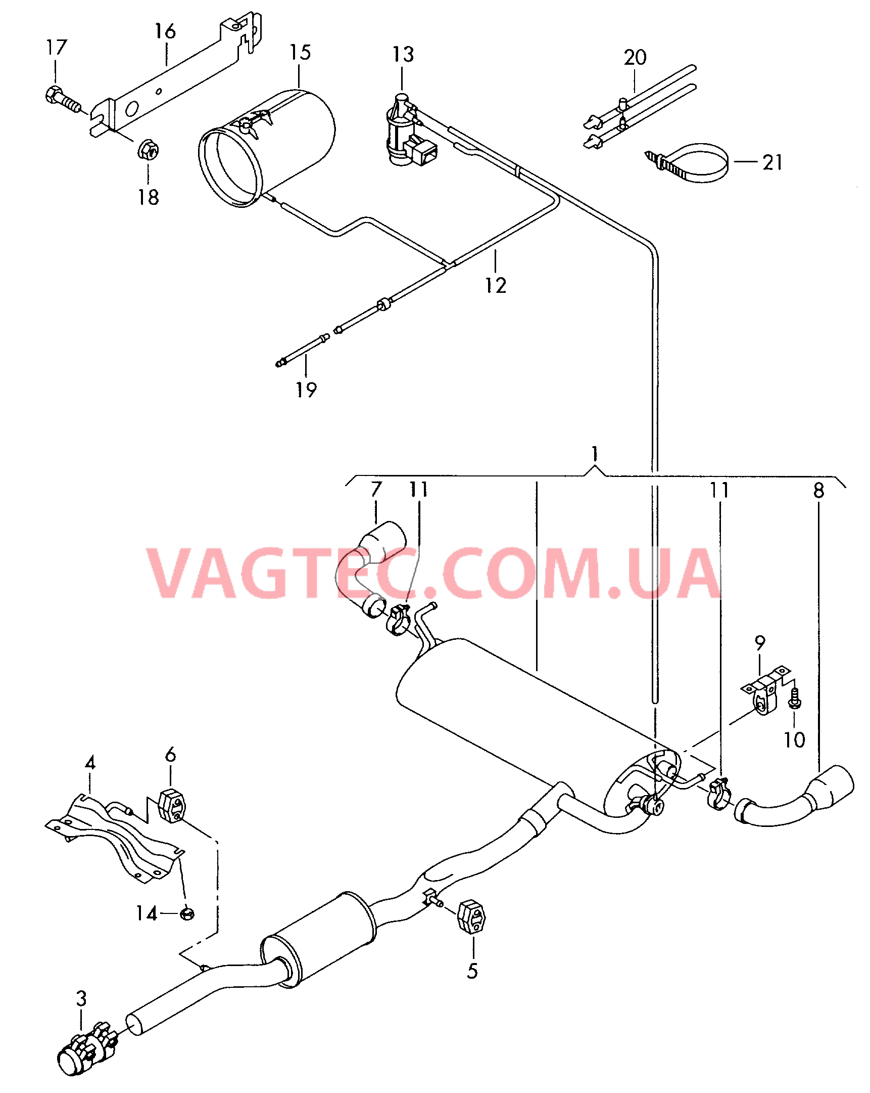 Передний глушитель Задний глушитель  для VOLKSWAGEN GOLF 2004