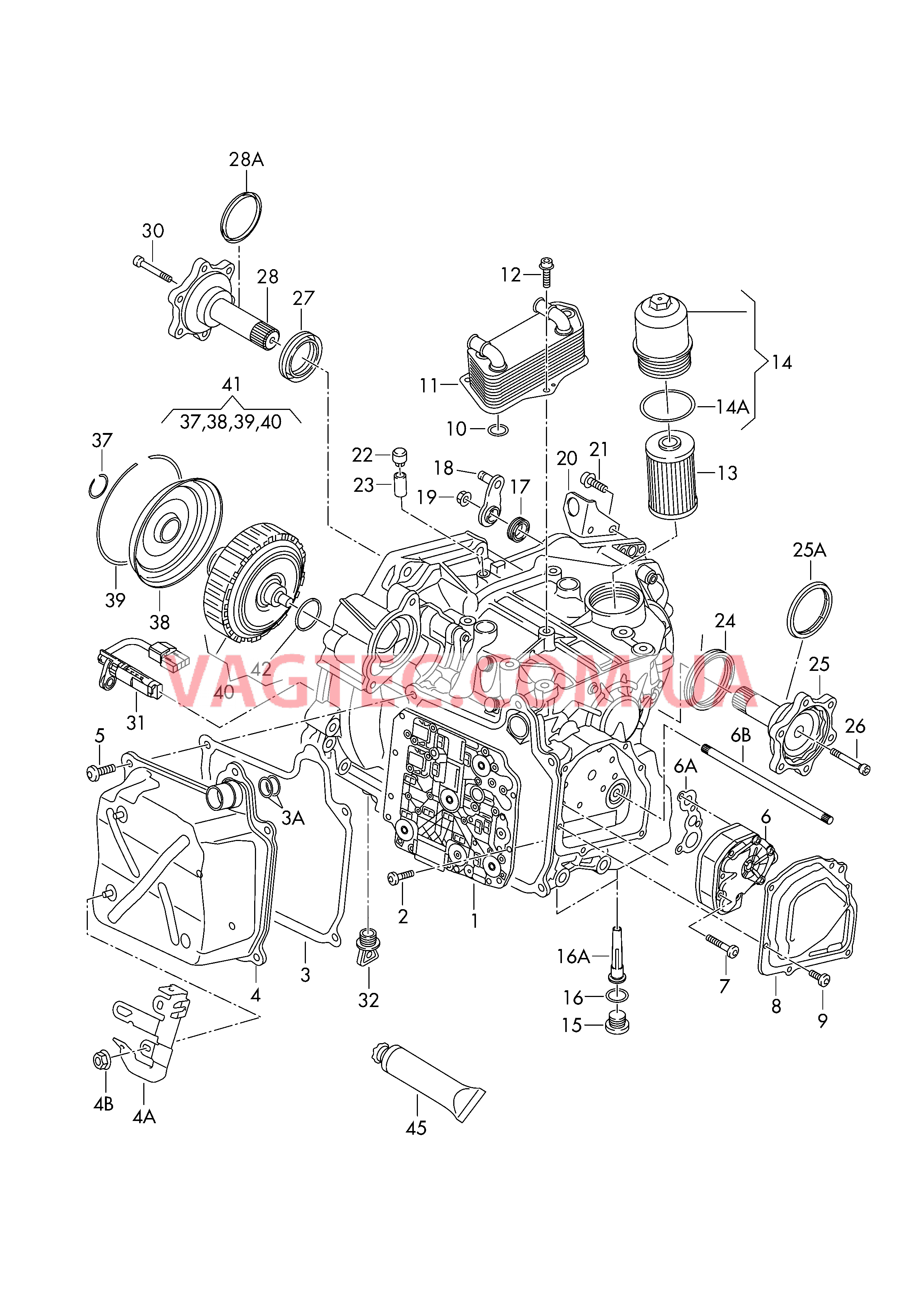 MECHATRONIK с прогр. обеспеч. Cцепление/муфта Насос, масляный Радиатор, масляный Вал с фланцем для 6-ступ. КП DSG  для VOLKSWAGEN GOLF 2011