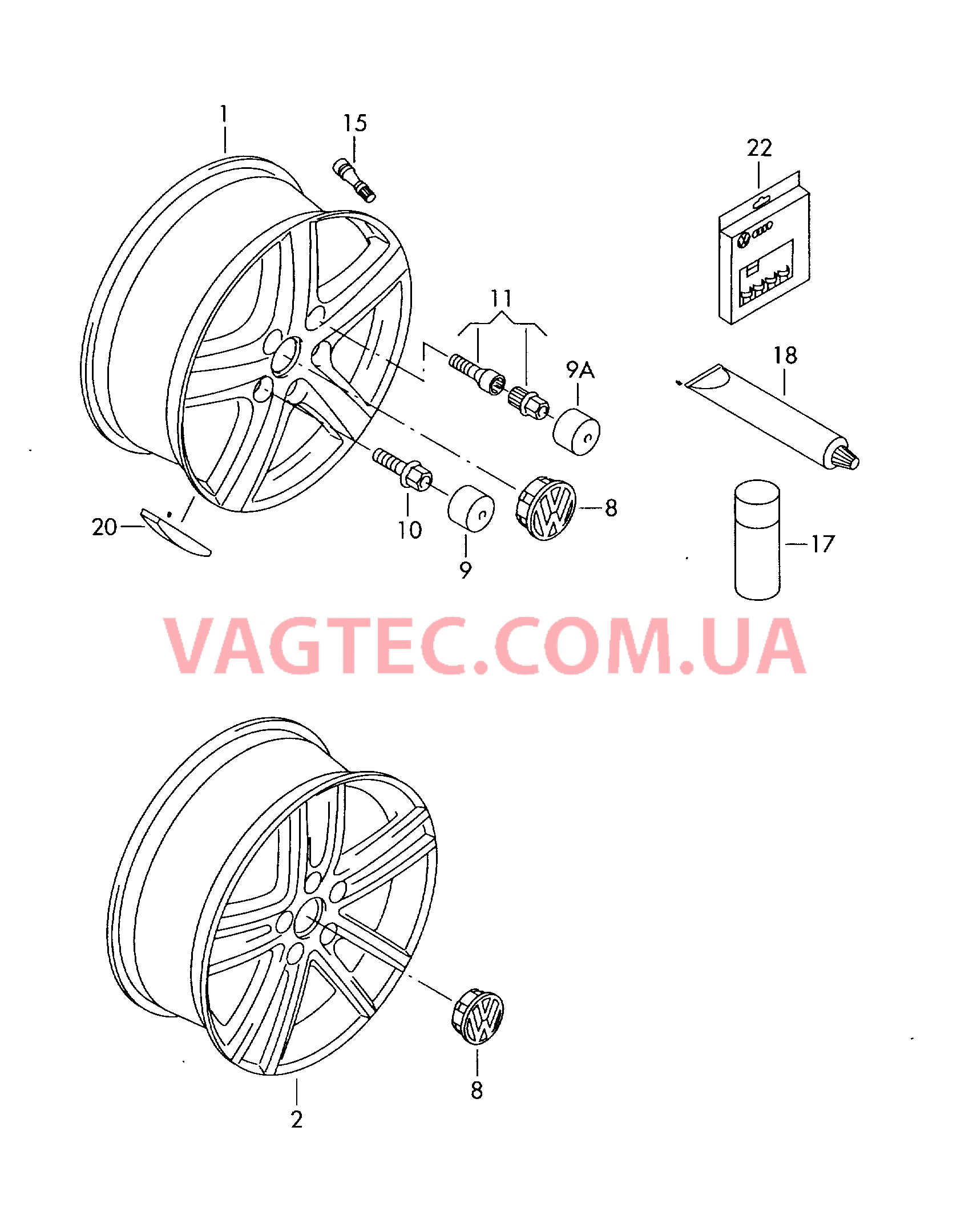 Алюминиевый диск Колпак колеса для а/м с индивидуальной комплектацией  для VOLKSWAGEN GOLF 2005-1