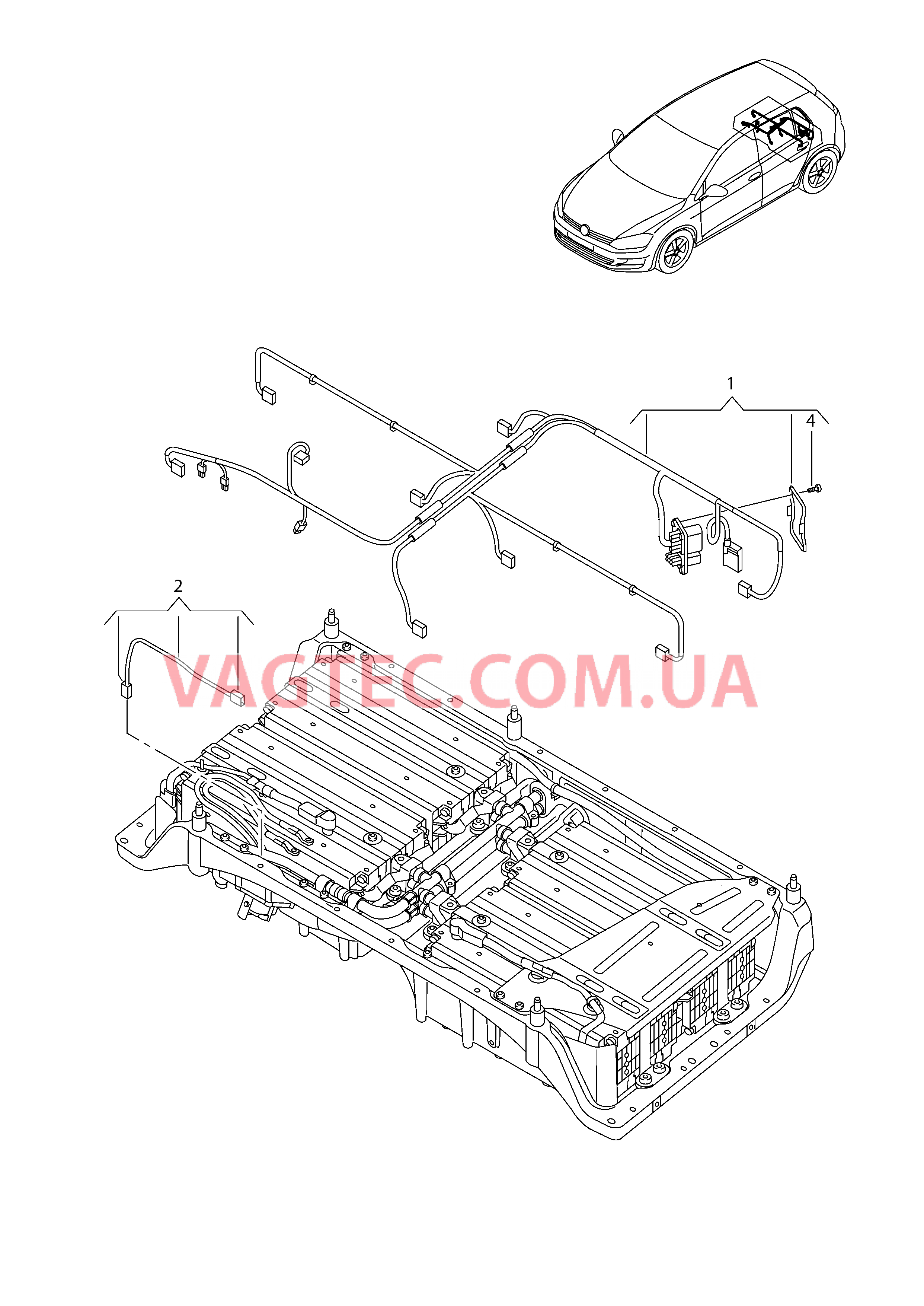 Высоковольтная АКБ Жгуты проводов  для VOLKSWAGEN GOLF 2019
