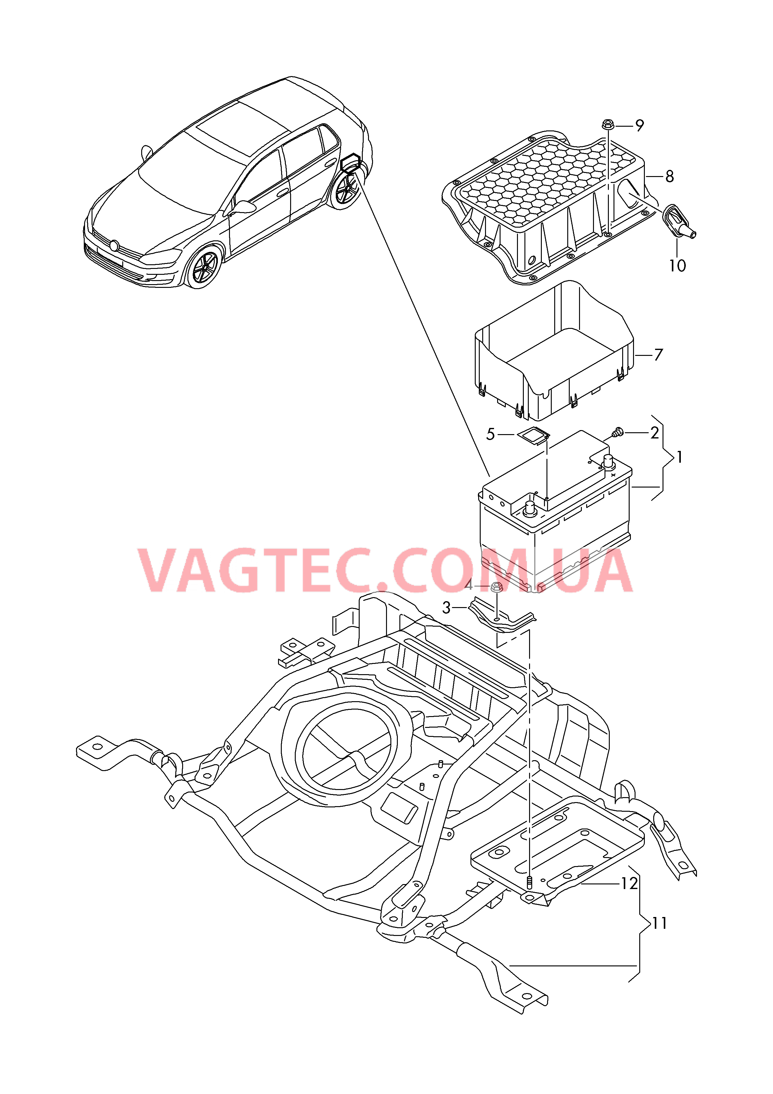 АКБ  для VOLKSWAGEN GOLF 2017