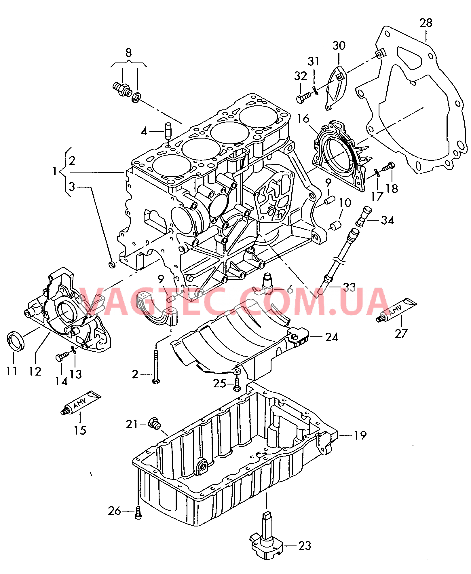 Блок цилиндров с поршнями VW JETTA  Масляный поддон VW JETTA   для VOLKSWAGEN Jetta 2006