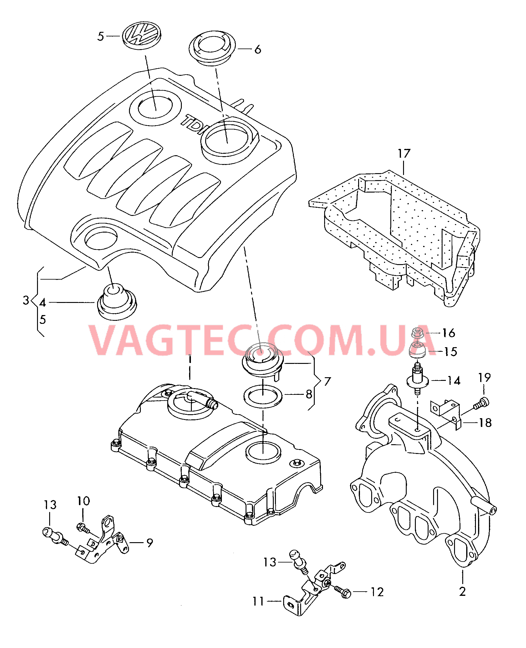 Защ. кожух впускн. коллектора  для VOLKSWAGEN GOLF 2007