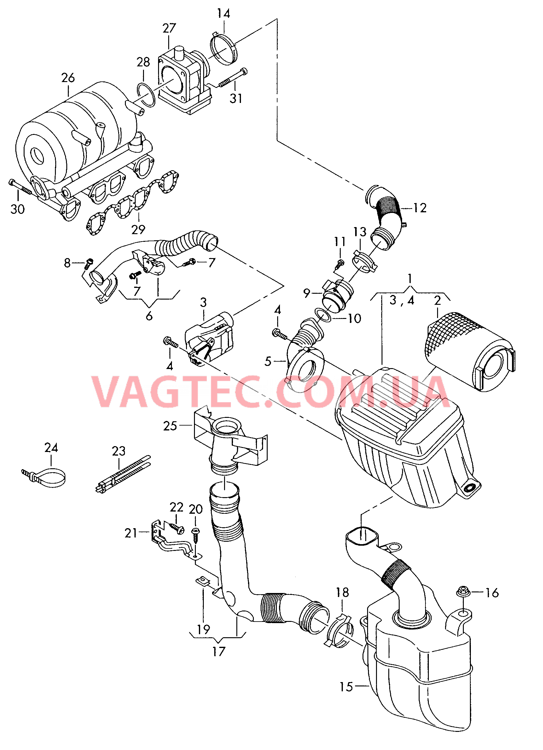 Возд. фильтр с сопутств. деталями  Патрубок впускного тракта  для VOLKSWAGEN GOLF 2009-1