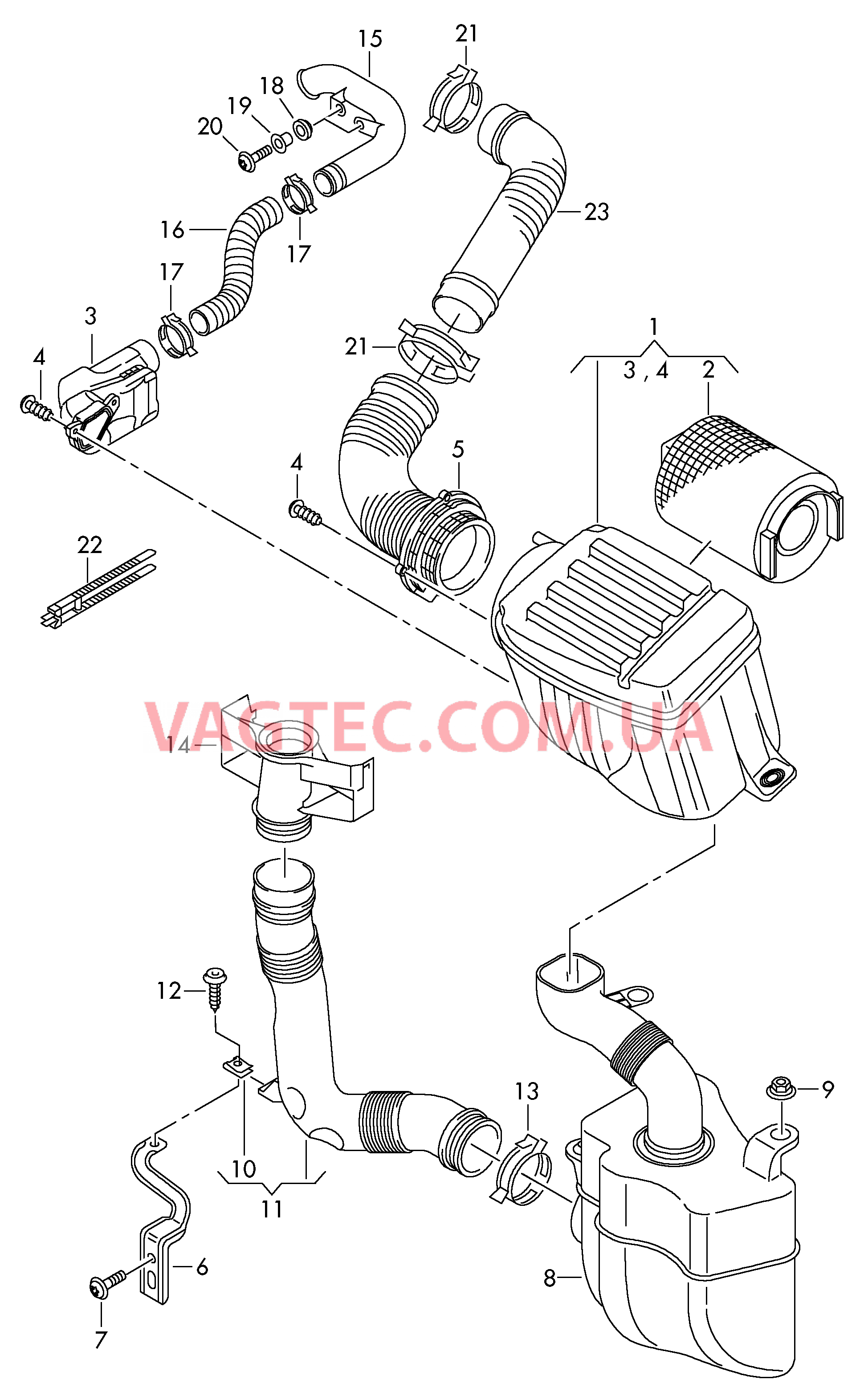 Возд. фильтр с сопутств. деталями  для VOLKSWAGEN Jetta 2011-1