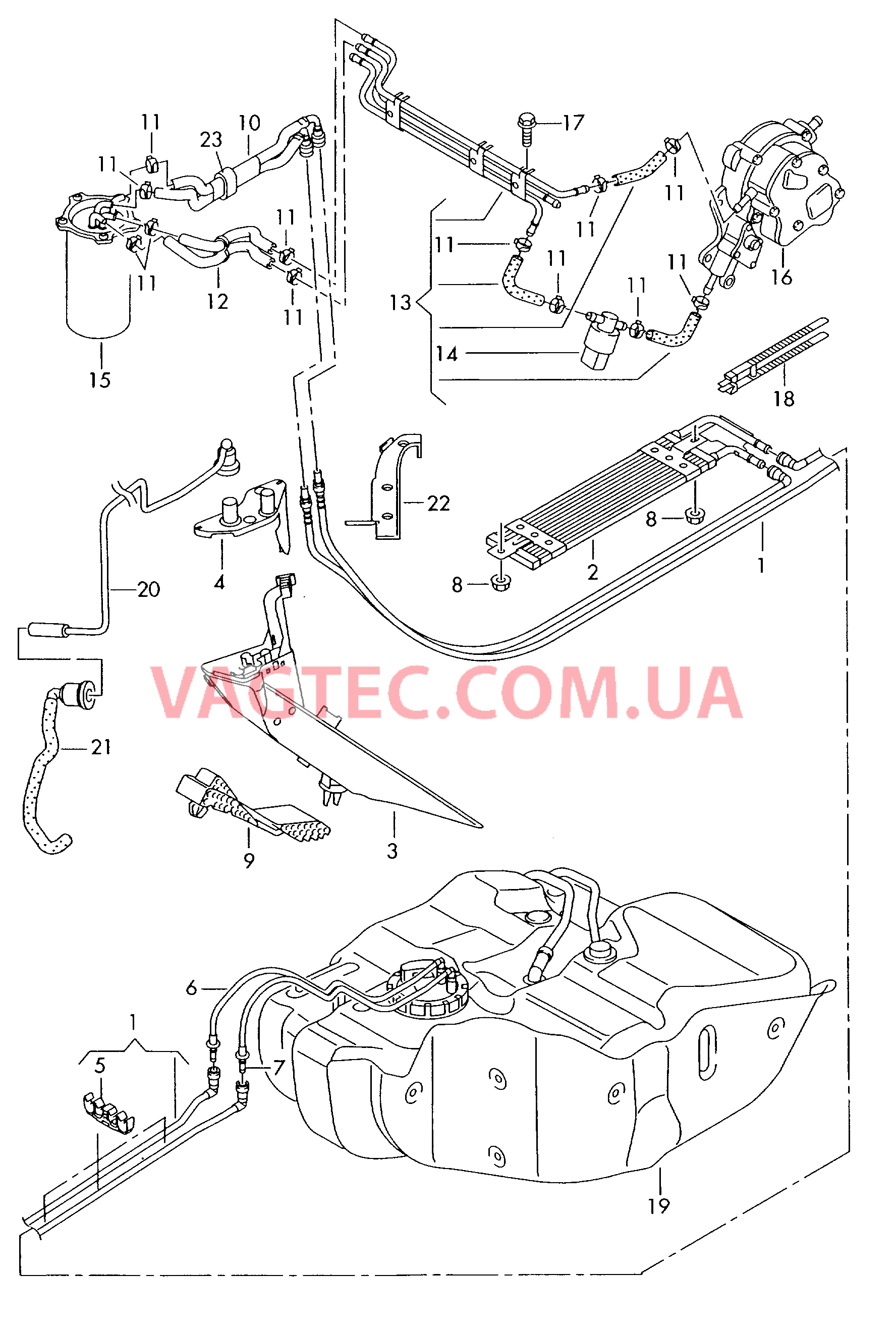 Топливопровод Топливный радиатор  для VOLKSWAGEN Jetta 2010