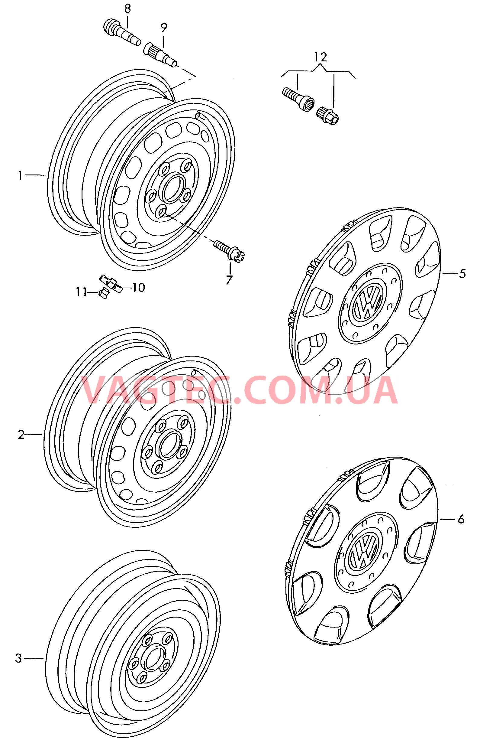 Стальной диск Колпак колеса  для VOLKSWAGEN GOLF 2004-1