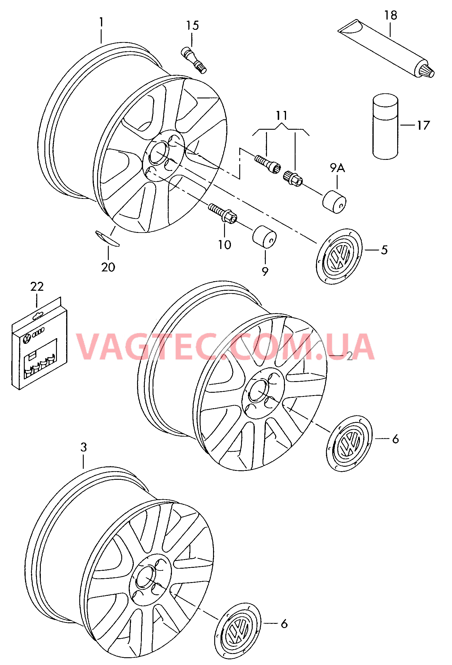 Алюминиевый диск Колпак колеса  для VOLKSWAGEN GOLF 2004-1