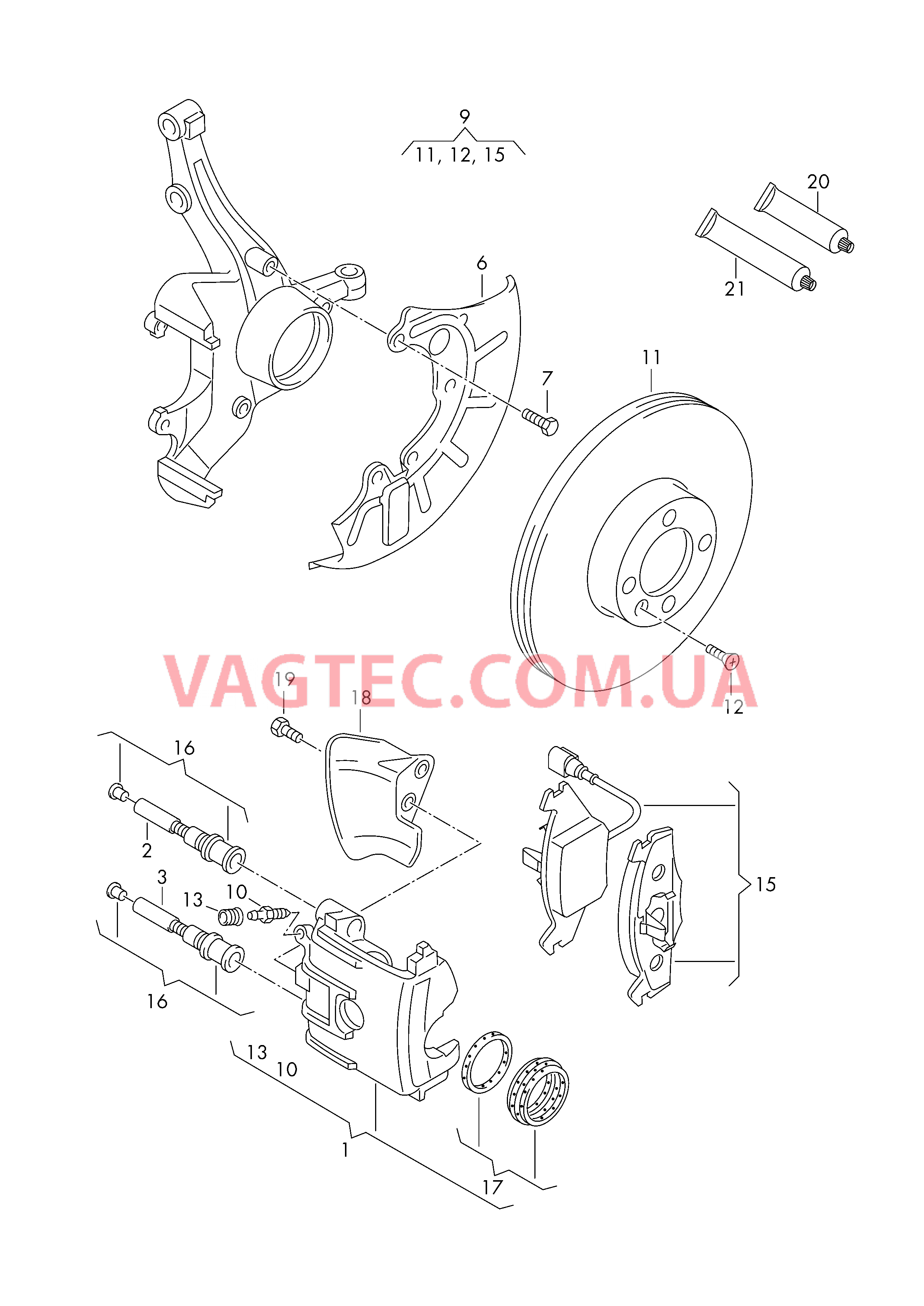 Дисковые тормоза  для VOLKSWAGEN Caddy 2011-1