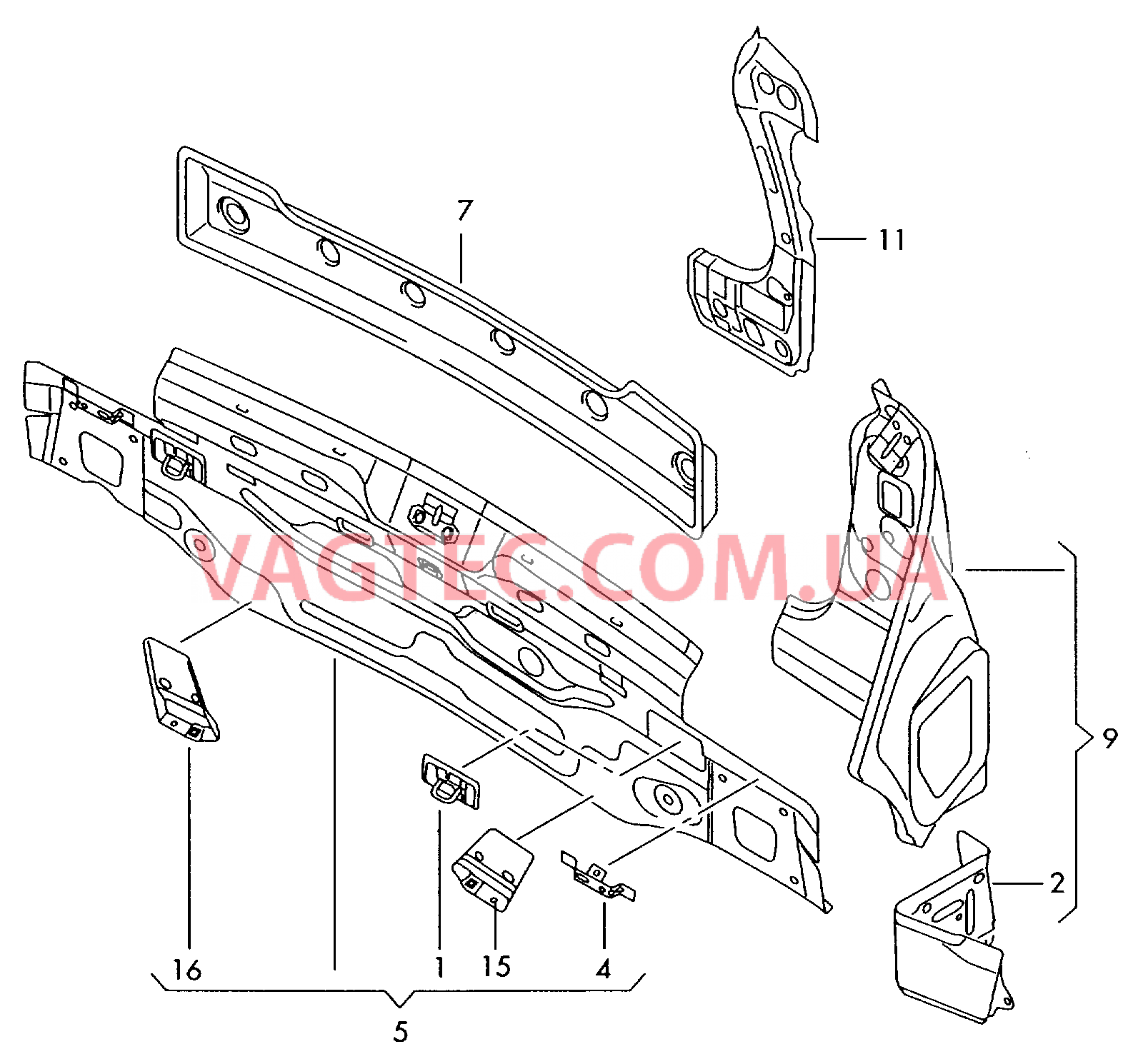 Задняя панель  для VOLKSWAGEN GOLF 2009-1