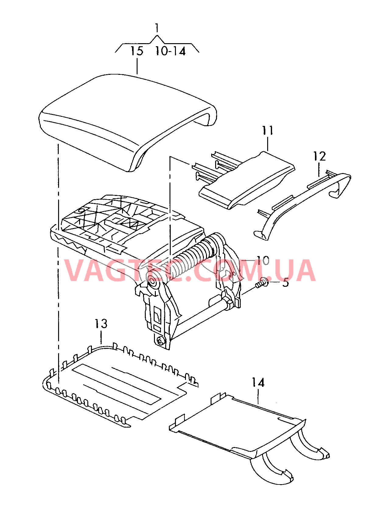 Подлокотник  для VOLKSWAGEN GOLF 2005-2