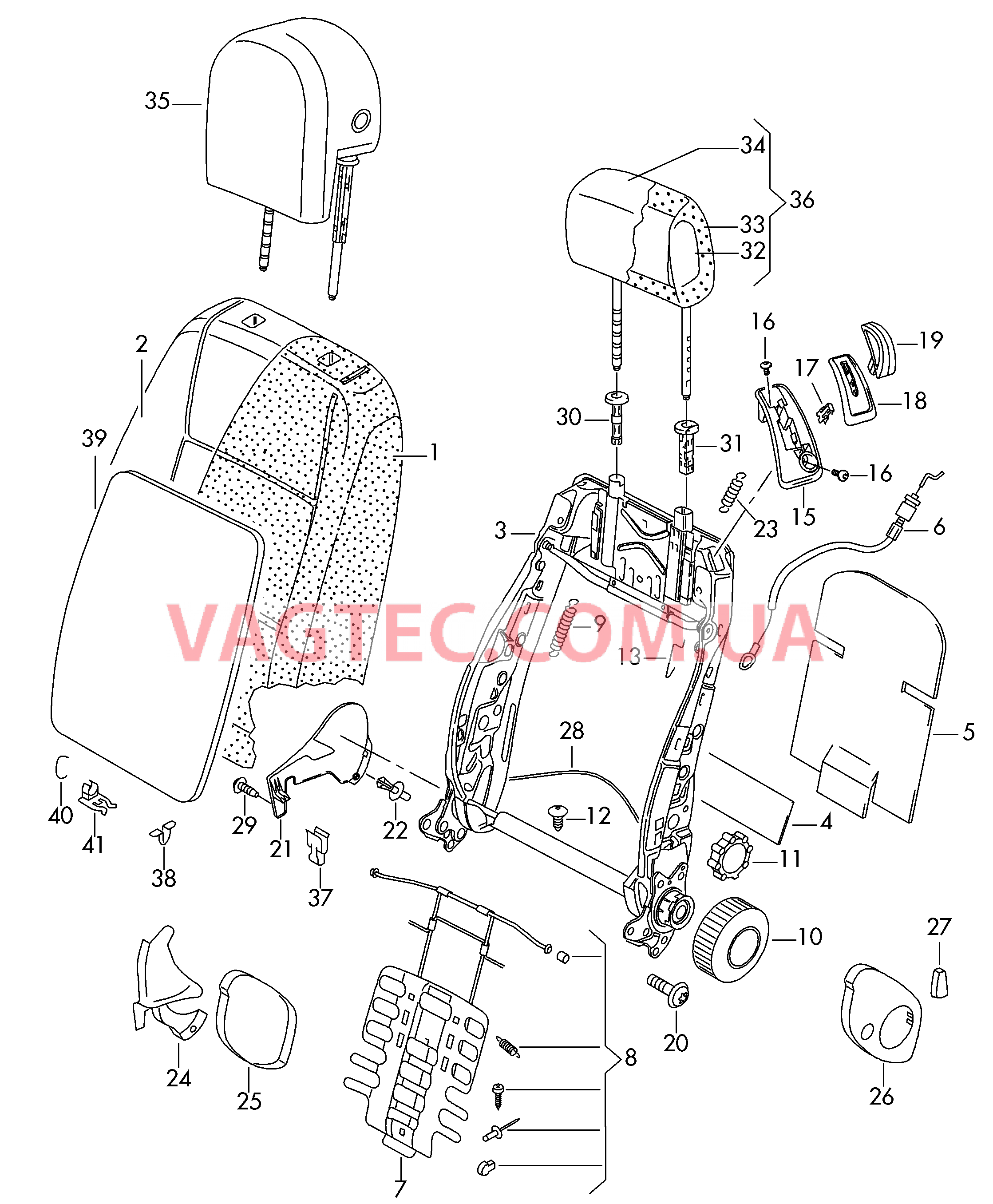 Cпинка Подголовник  для VOLKSWAGEN GOLF 2008-1