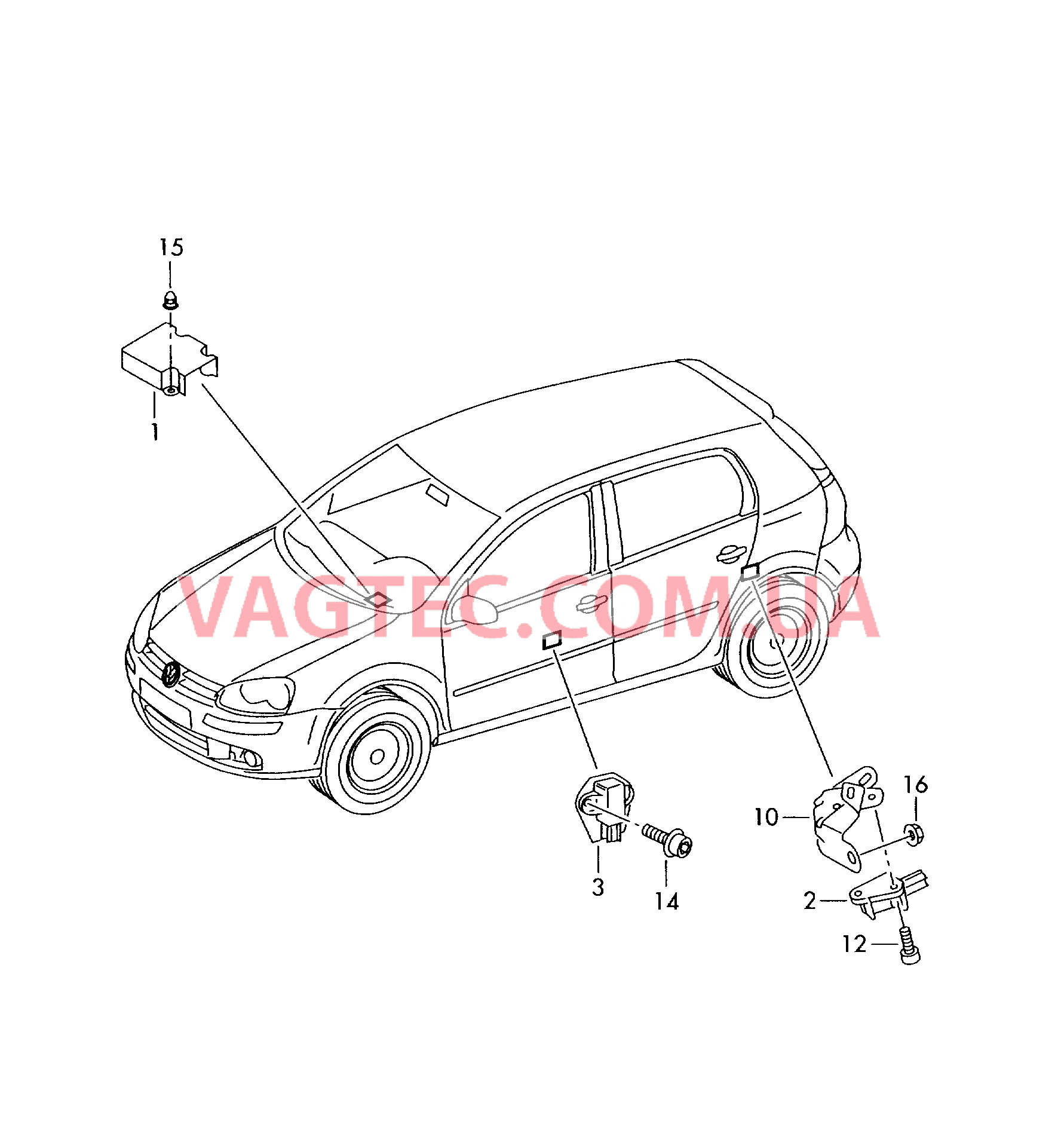 Электродетали для подуш.безоп.  для VOLKSWAGEN GOLF 2005-2