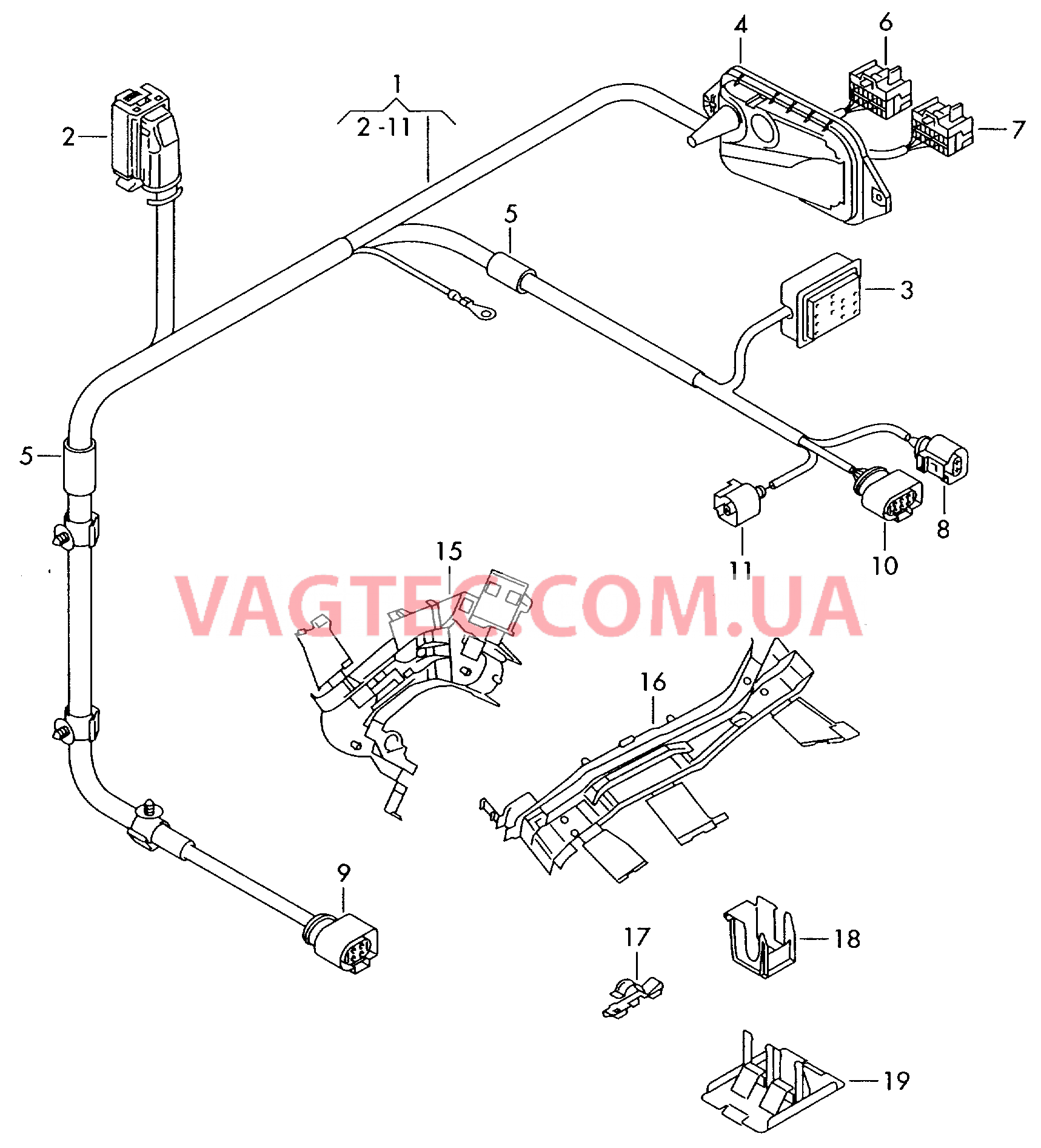 Жгут проводов для моторн. отс.  для VOLKSWAGEN GOLF 2004-1