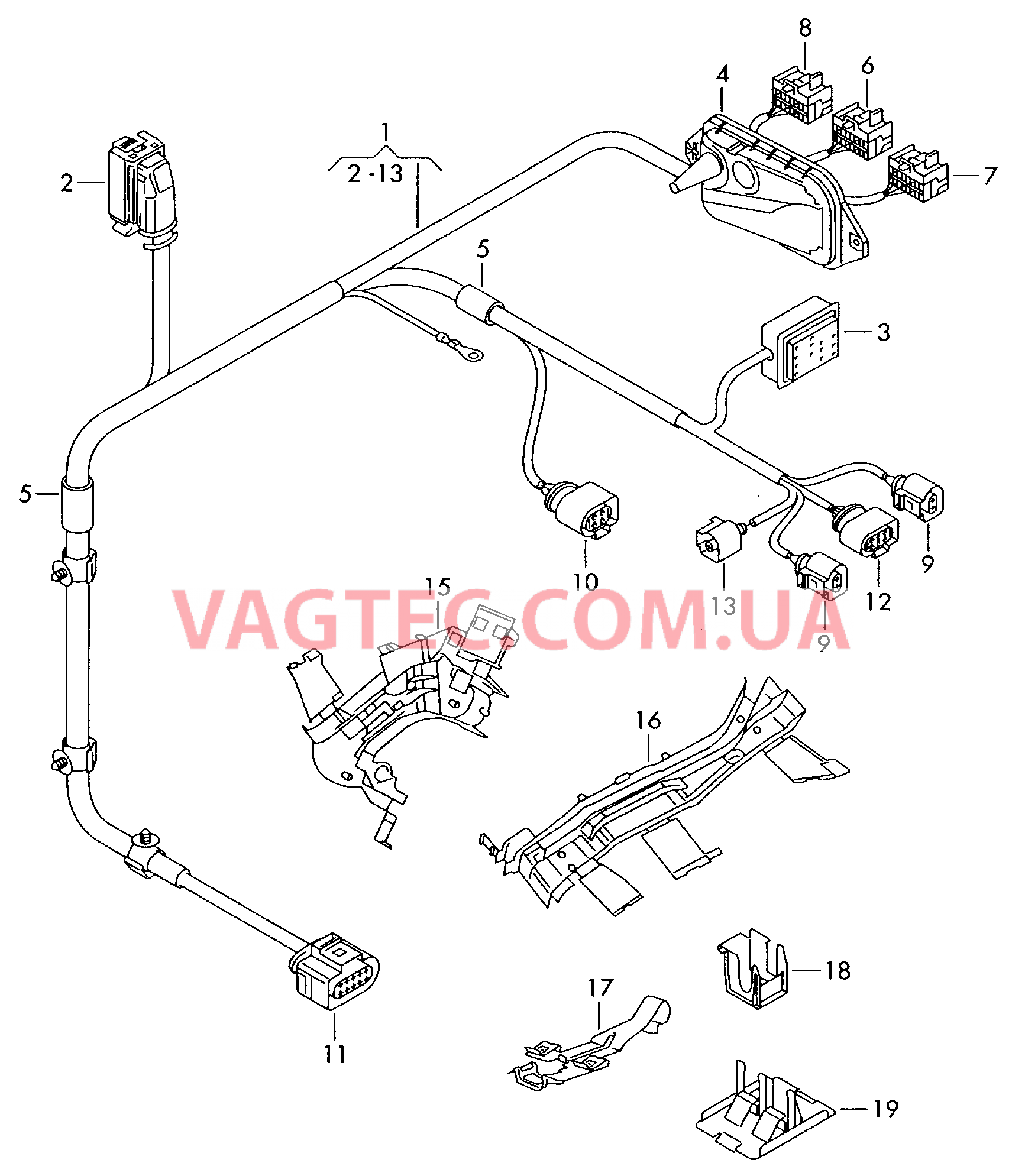 Жгут проводов для моторн. отс.  для VOLKSWAGEN GOLF 2004-1