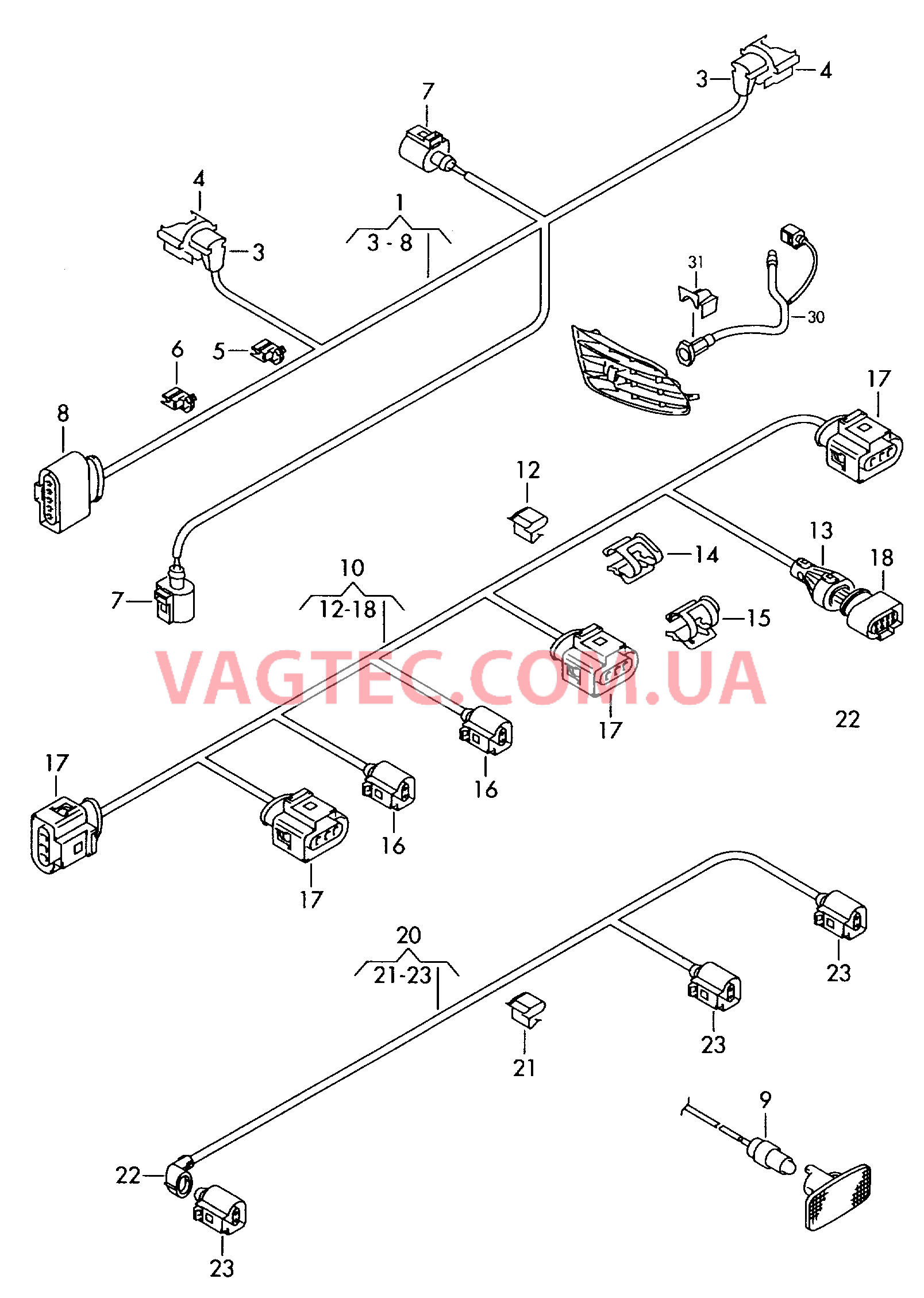 Жгут проводов для бампера  для VOLKSWAGEN Jetta 2006-1