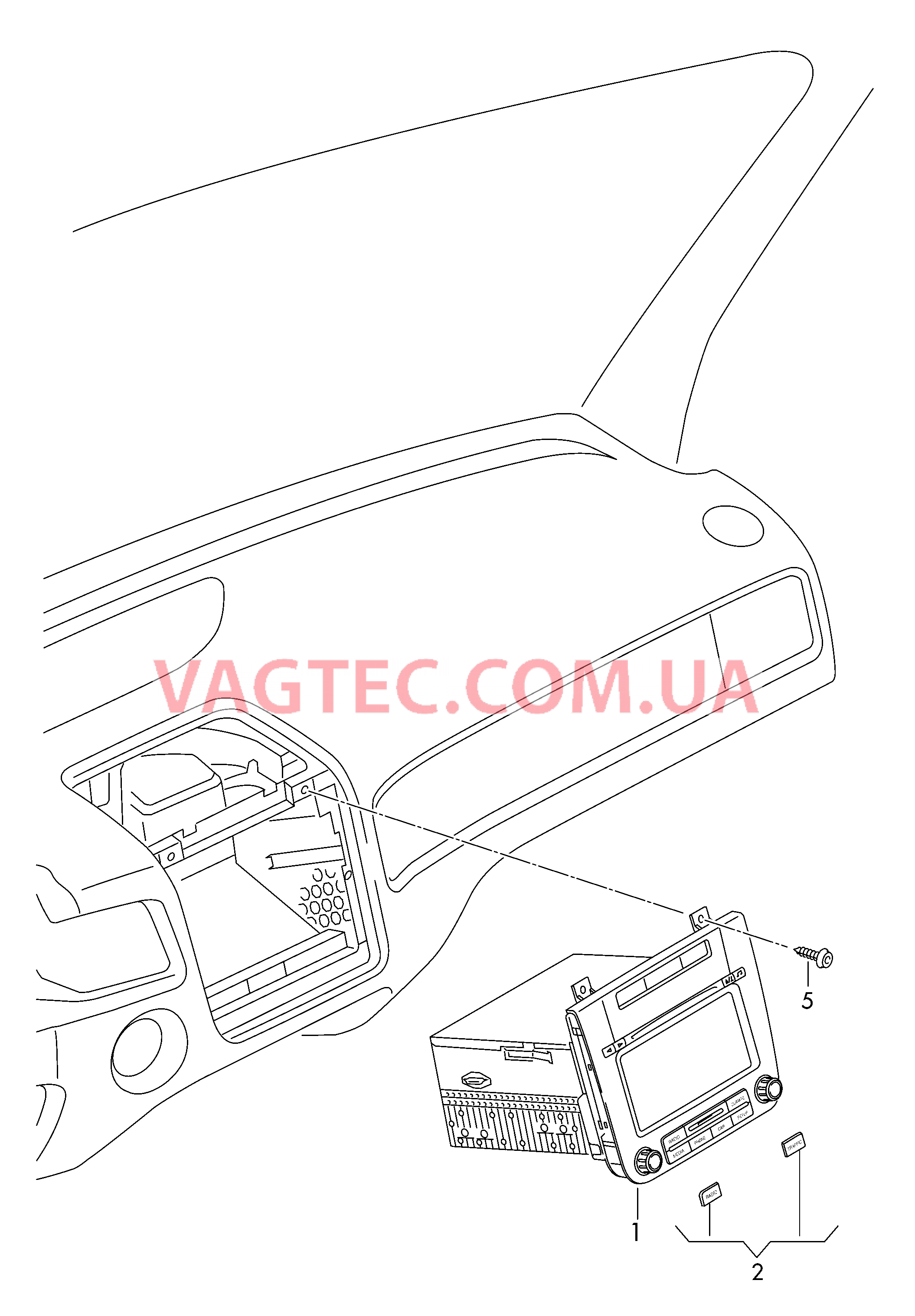 Оригинальные аксессуары Магнитола ** Cм. каталог аксессуаров  ** ==============================  для VOLKSWAGEN GOLF 2013-2