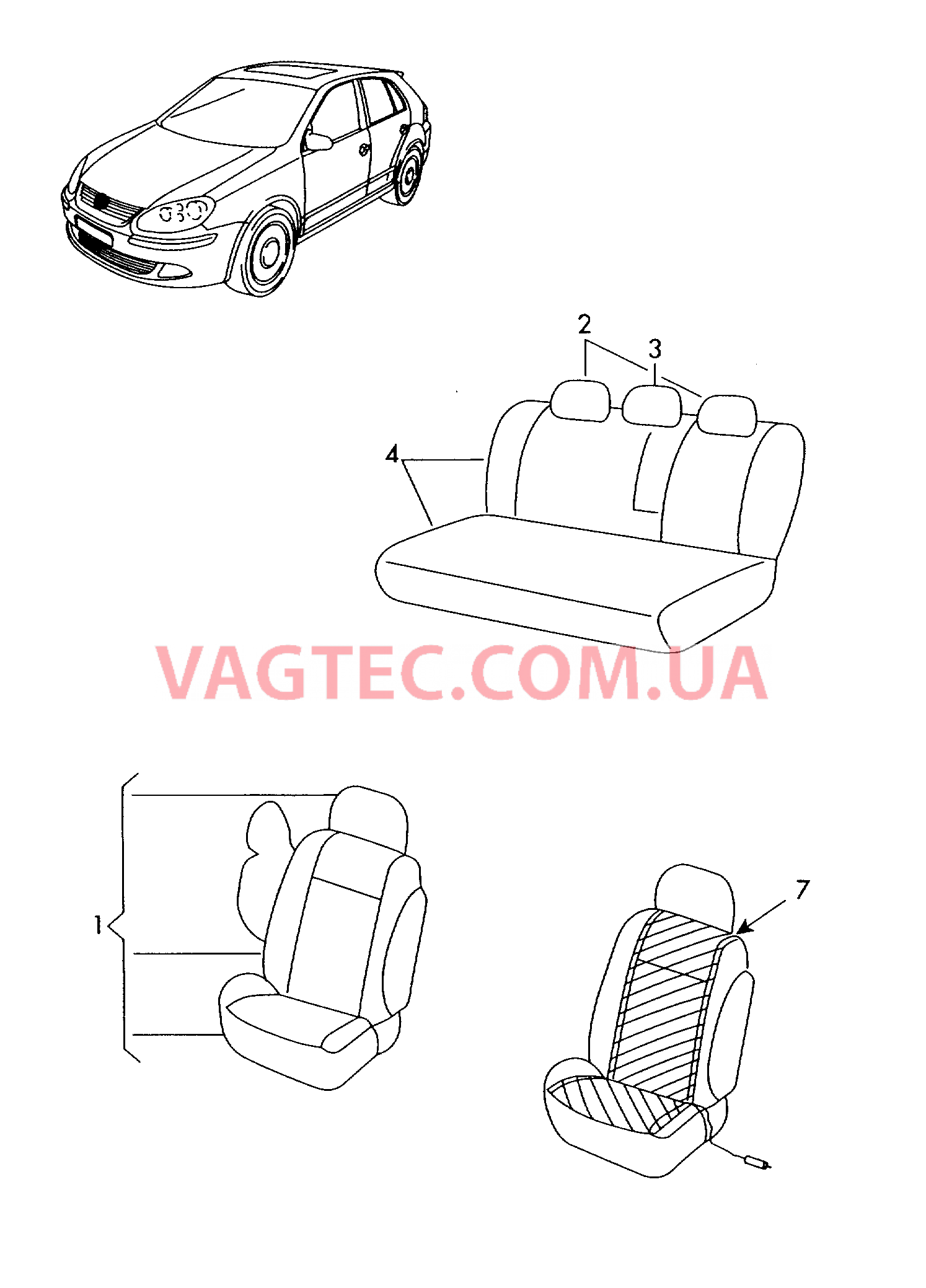 Оригинальные аксессуары Обивка сидений Опора сиденья   для VOLKSWAGEN Passat 2011