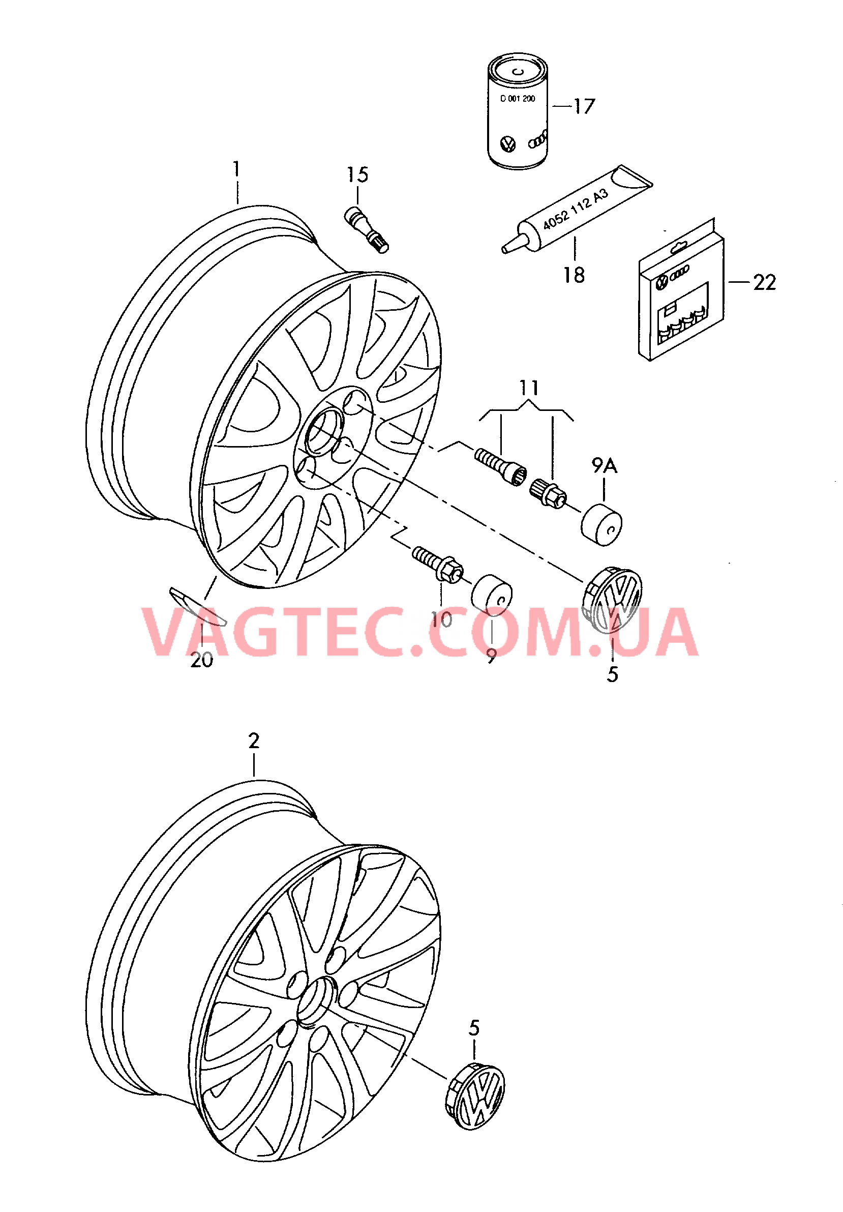 Алюминиевый диск Колпак колеса  для VOLKSWAGEN GOLF 2007