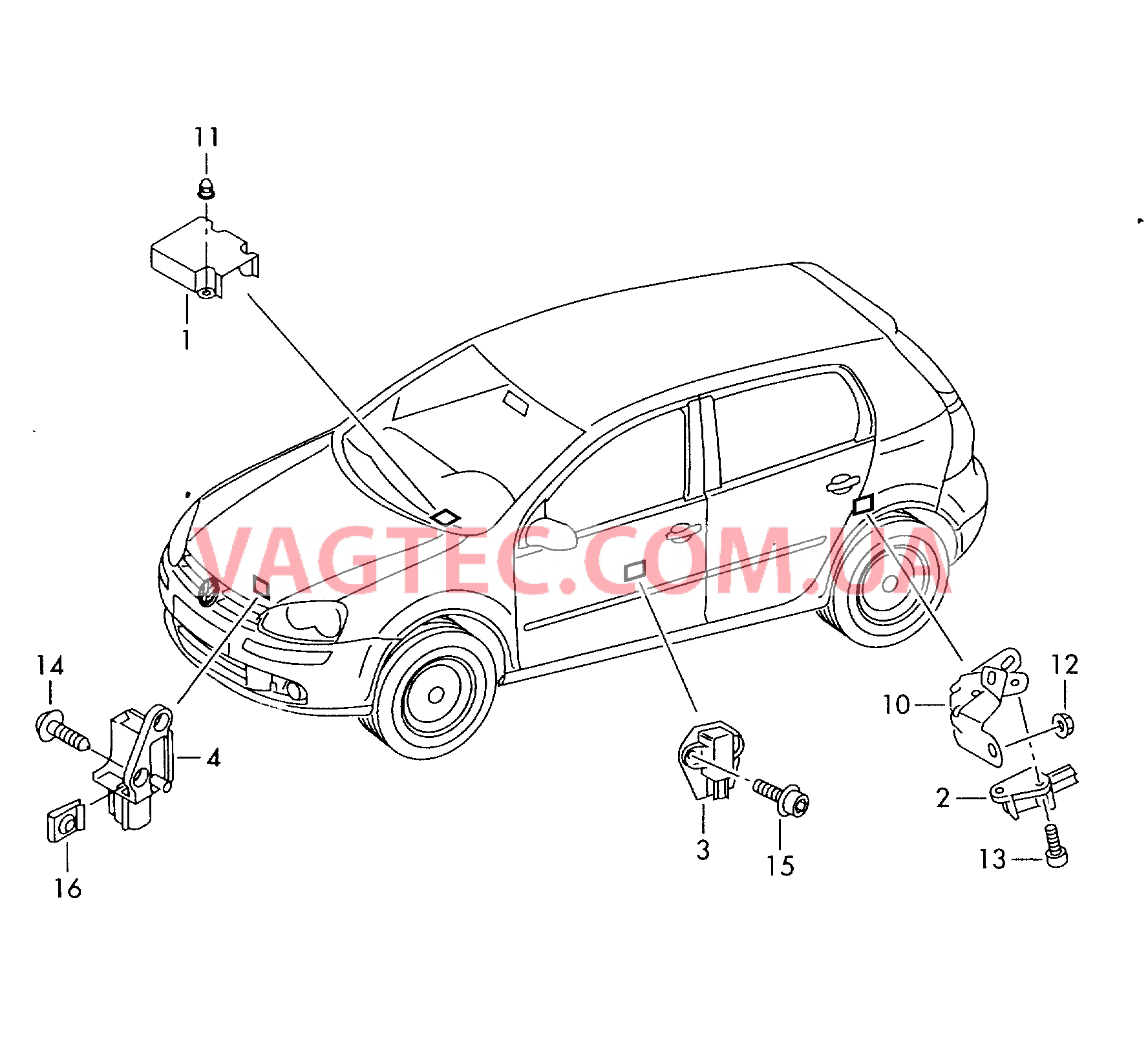 Электродетали для подуш.безоп.  для VOLKSWAGEN GOLF 2008-1