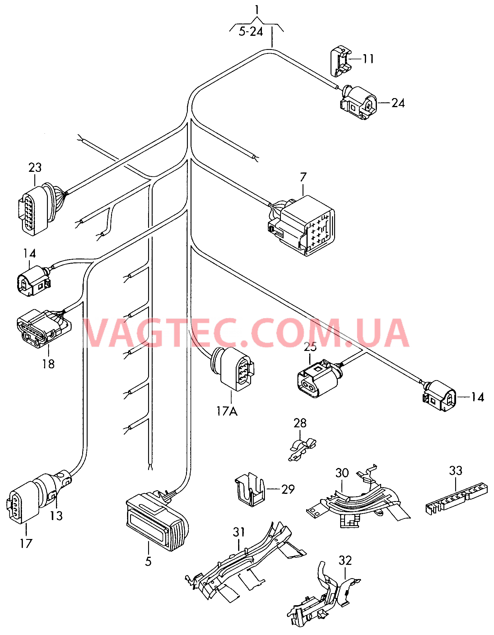 Отрезок жгута для моторного отсека   F 2K-6-000 001>> для VOLKSWAGEN Caddy 2006