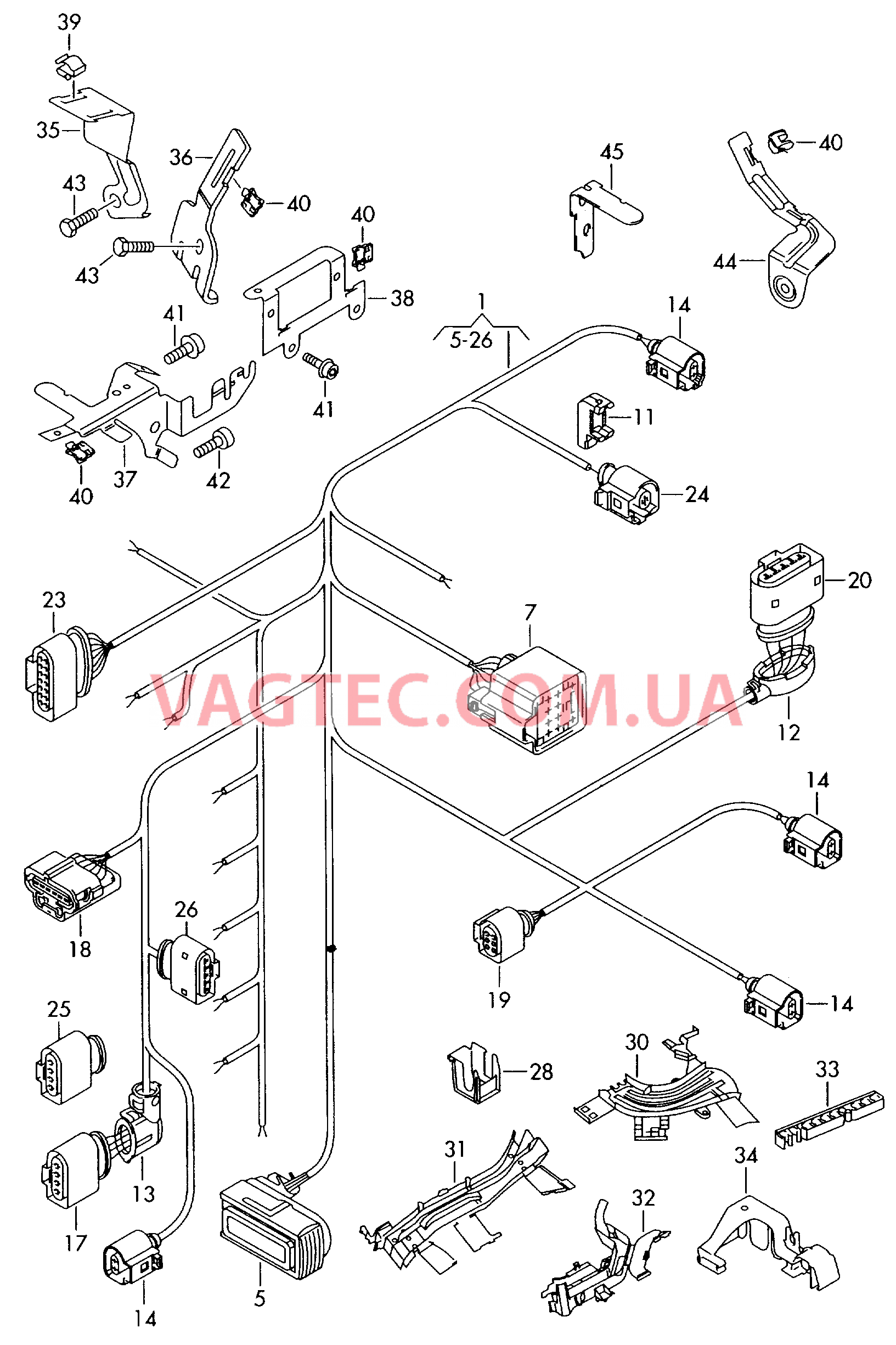 Отрезок жгута для моторного отсека  для VOLKSWAGEN Touran 2006