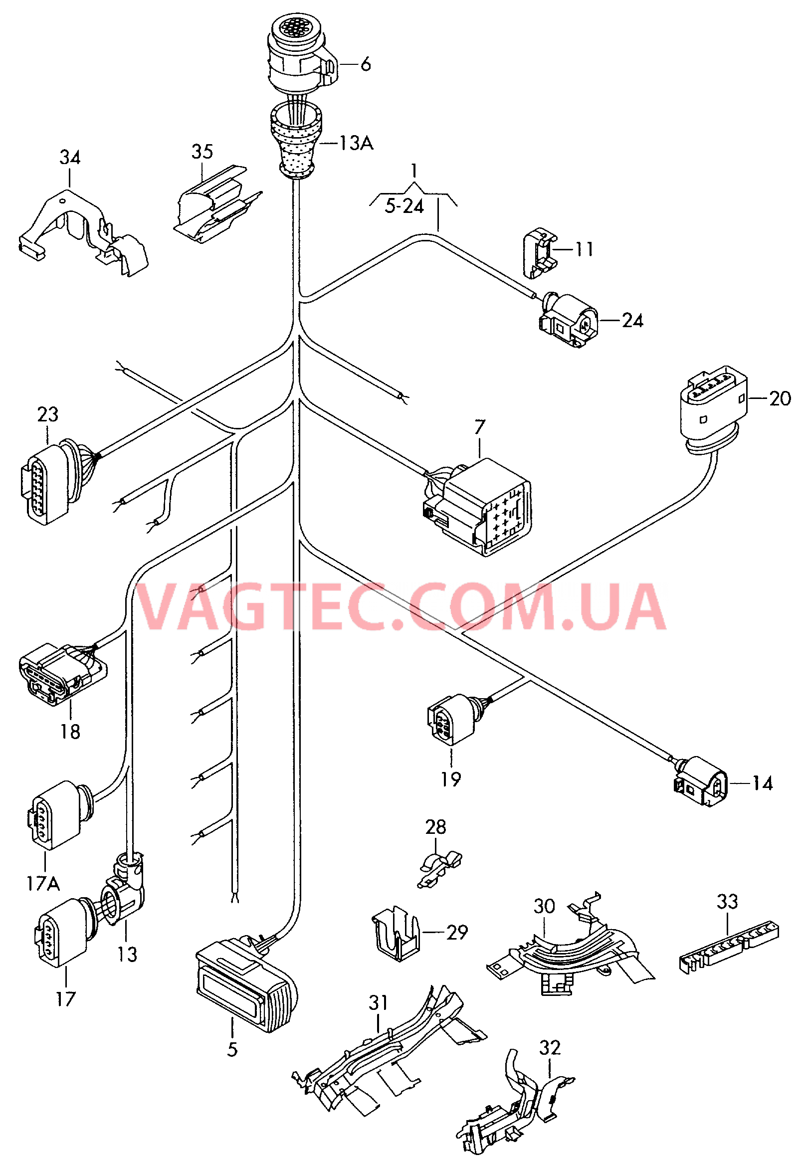 Отрезок жгута для моторного отсека  для VOLKSWAGEN GOLF 2008-1