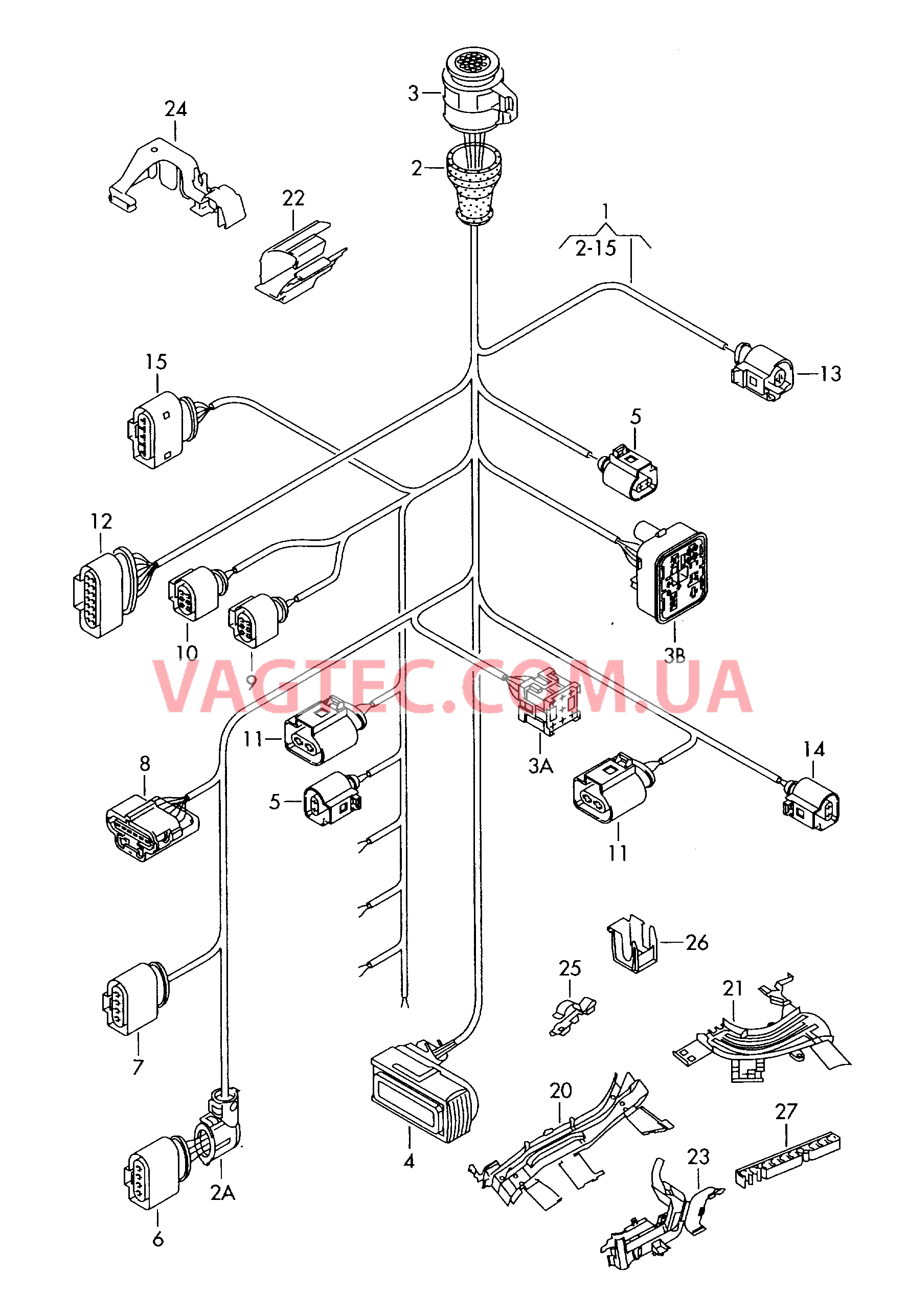 Отрезок жгута для моторного отсека  для VOLKSWAGEN GOLF 2006-1