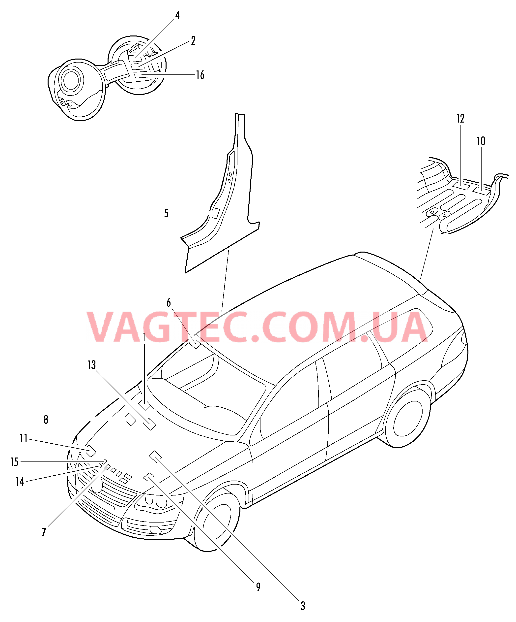 Таблички  для VOLKSWAGEN GOLF 2007-1