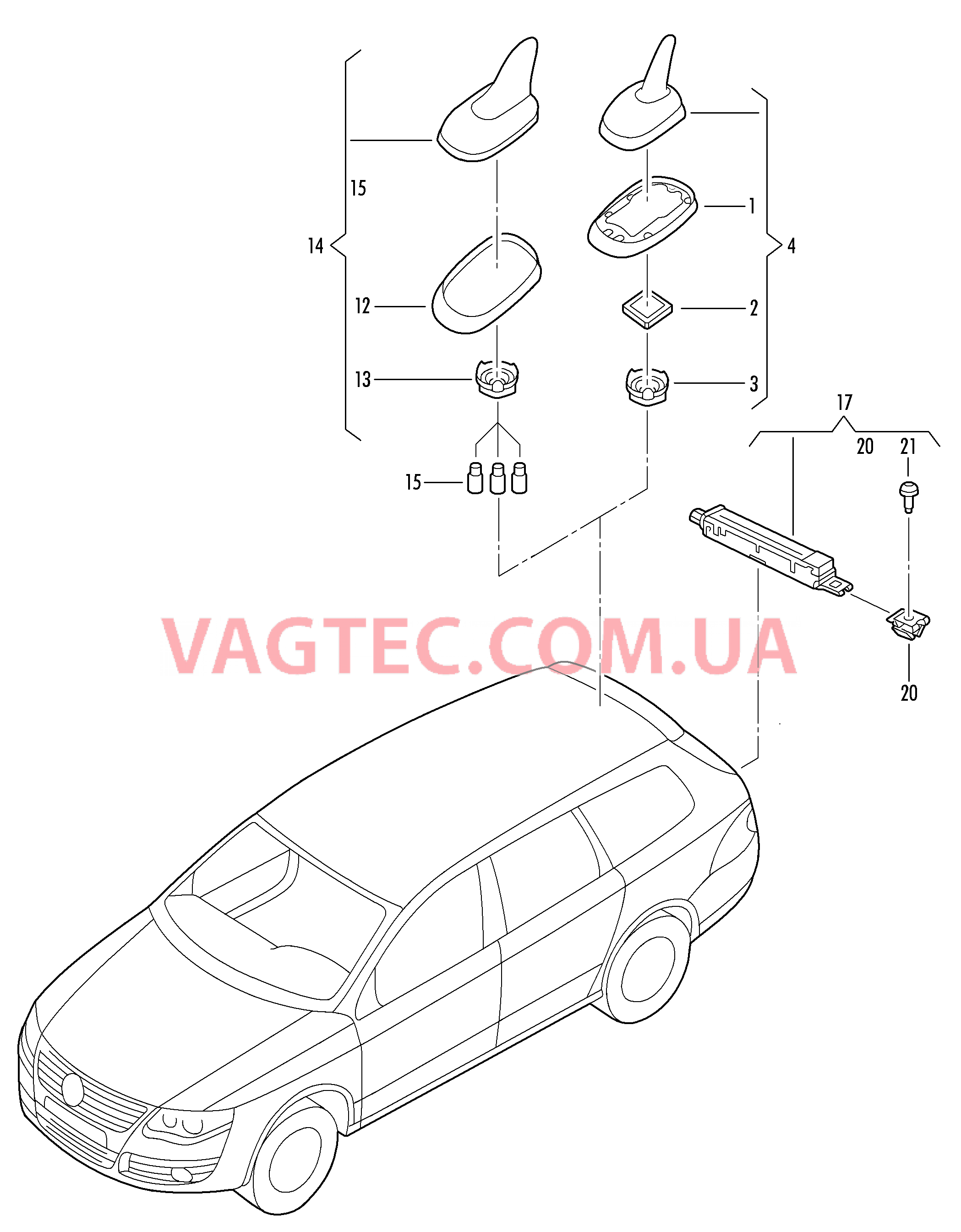 Антенна для крыши Усилитель антенны  для VOLKSWAGEN GOLF 2007-1