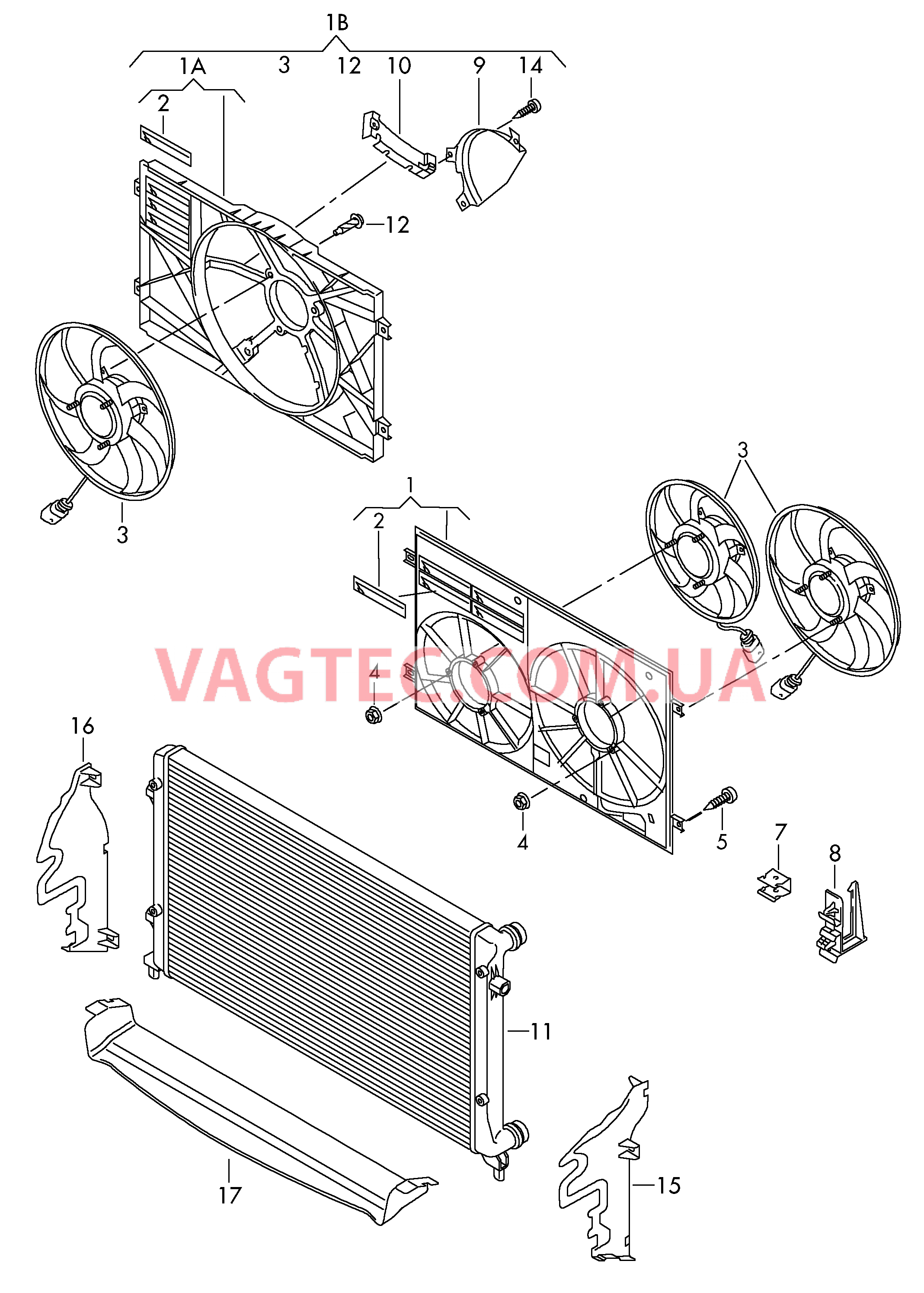 Рамка для двух вентиляторов  для VOLKSWAGEN Jetta 2010-1