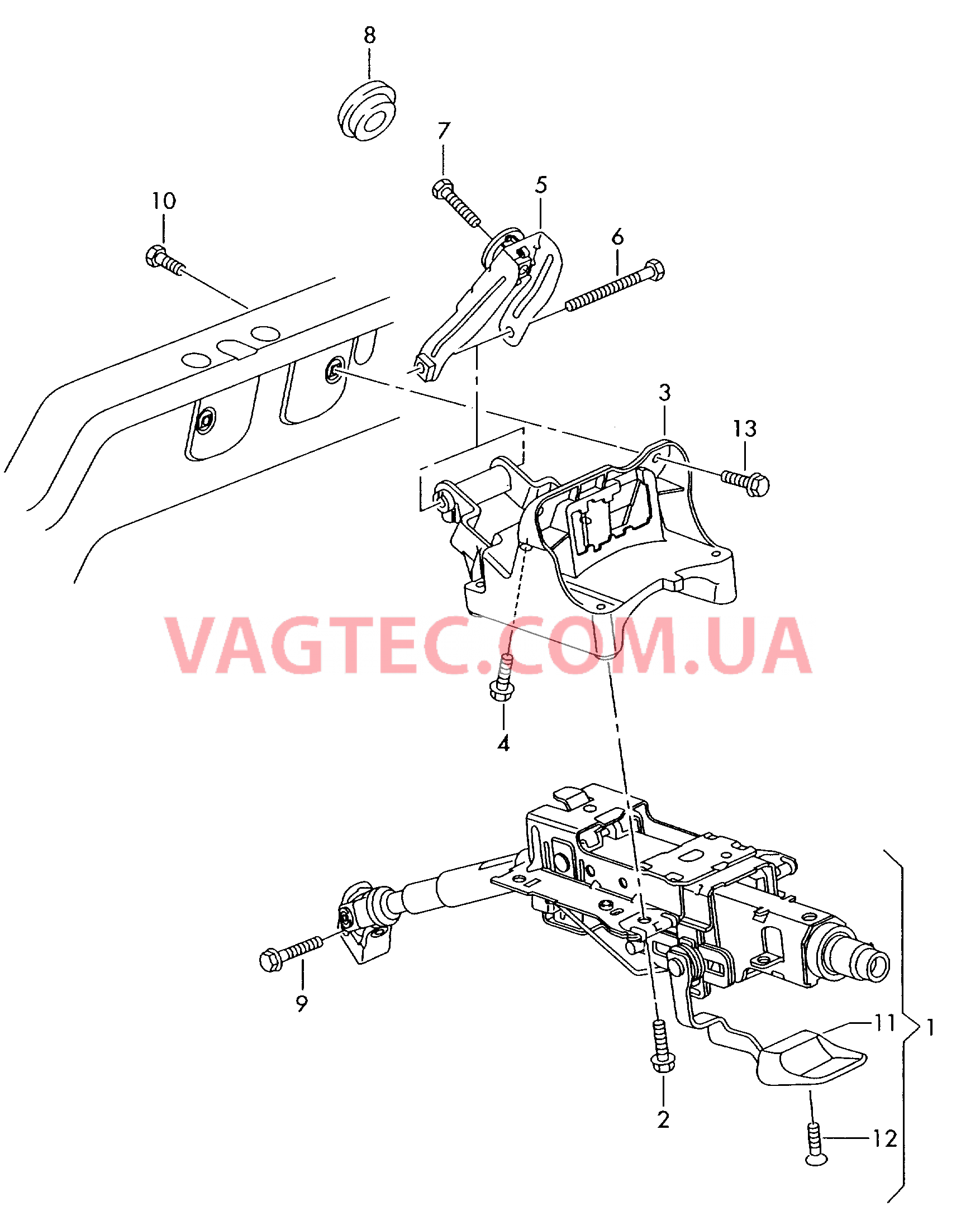 Рулевая колонка  для VOLKSWAGEN GOLF 2009